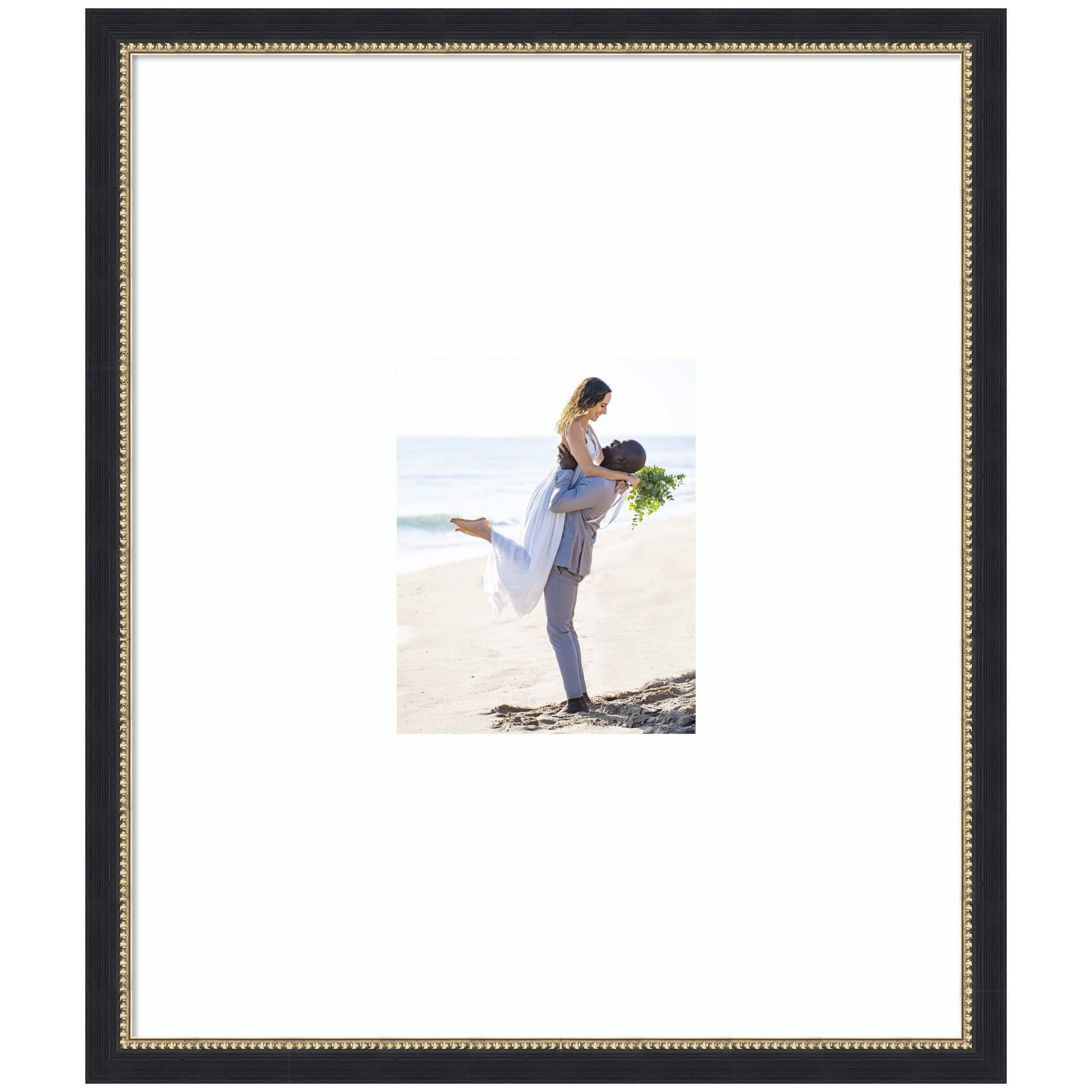Kate and Laurel Belmont Black Photo Frame with Mat