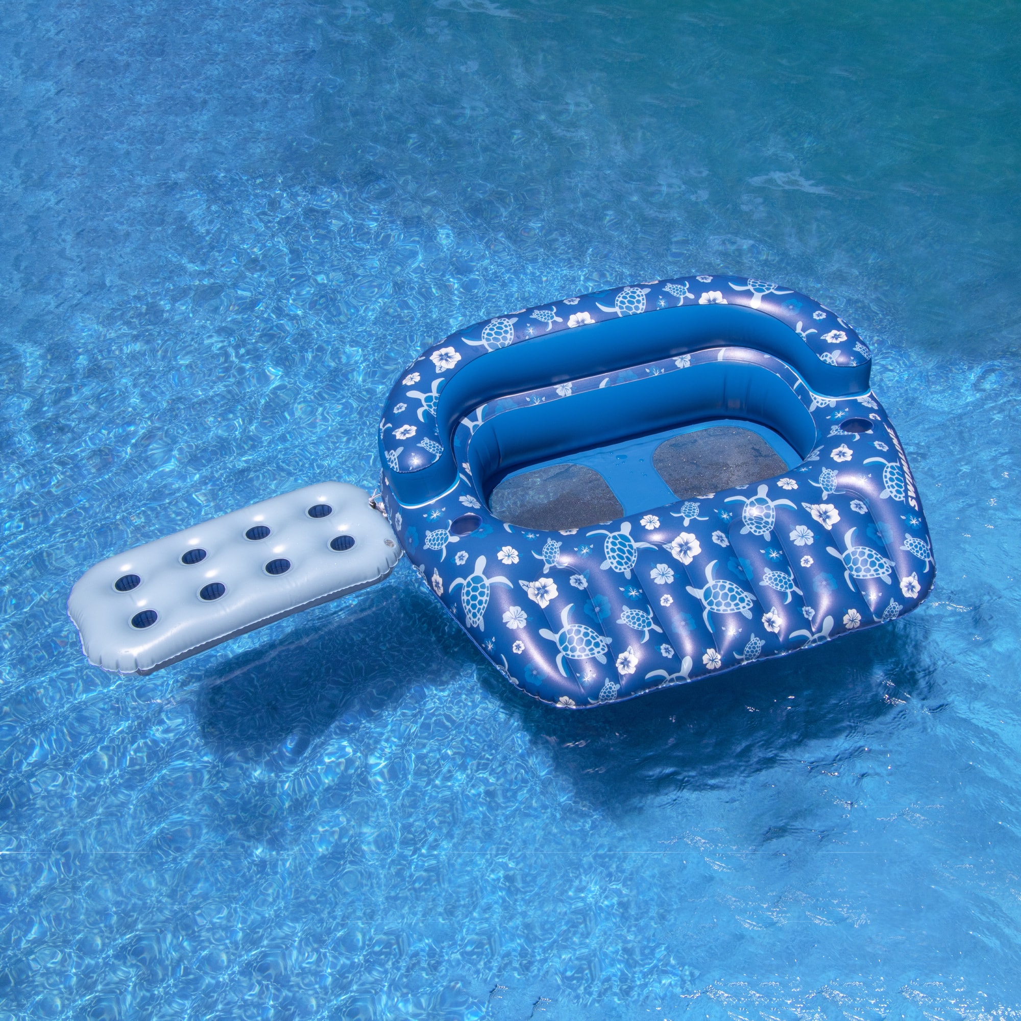 Swimline 58" Inflatable Tropical Blue Double Pool Lounger