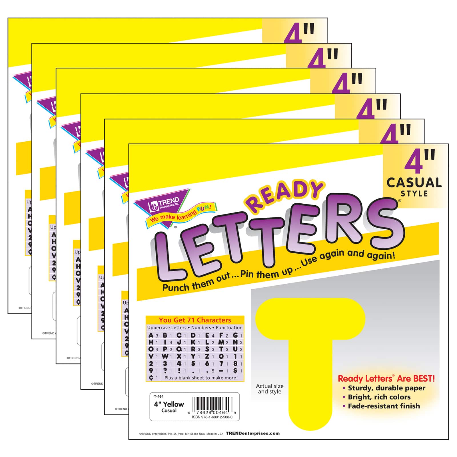 Trend 4" Casual Uppercase Ready Letters