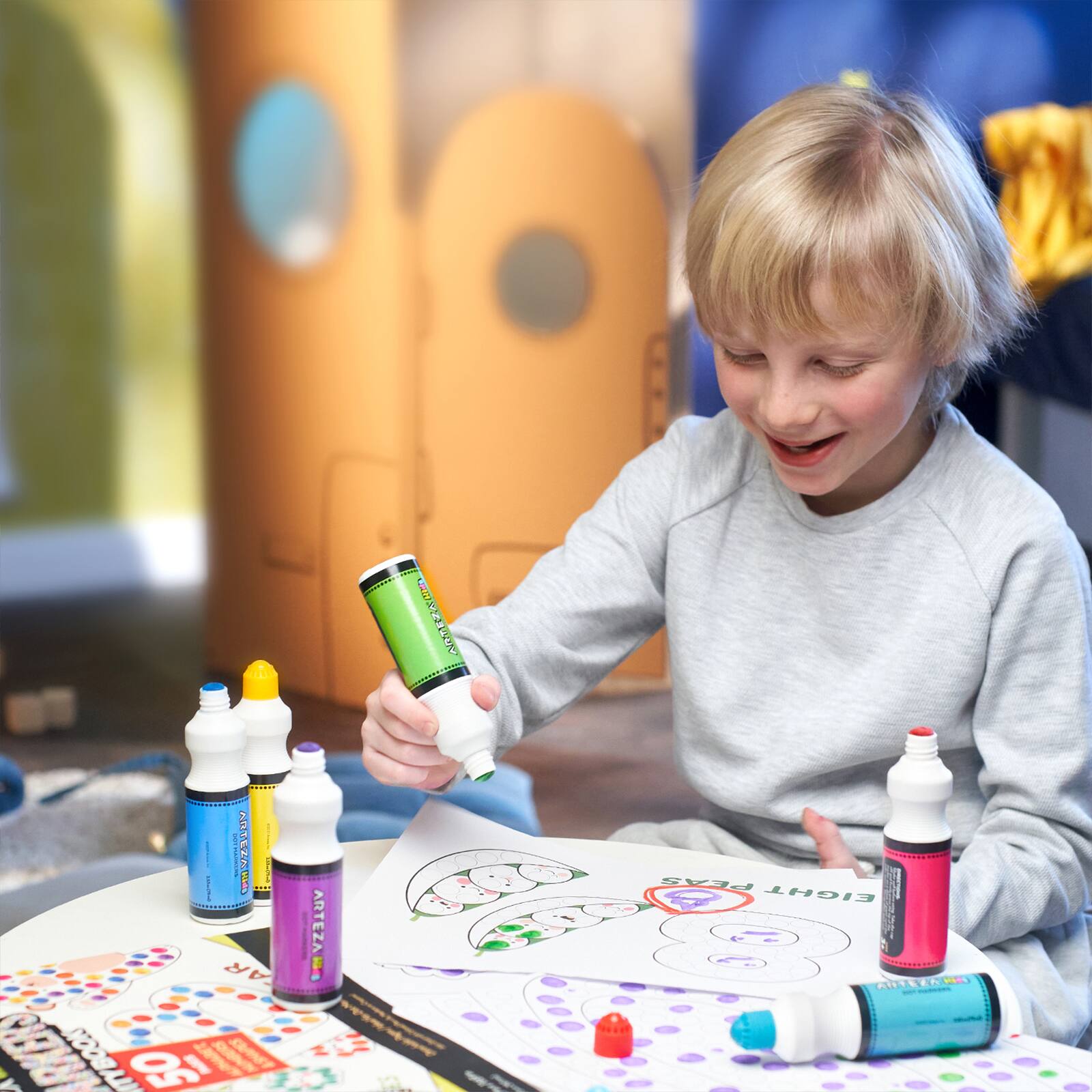 Arteza® Kids Dot Markers 75ml, Alphabet/Numbers/Shapes Book