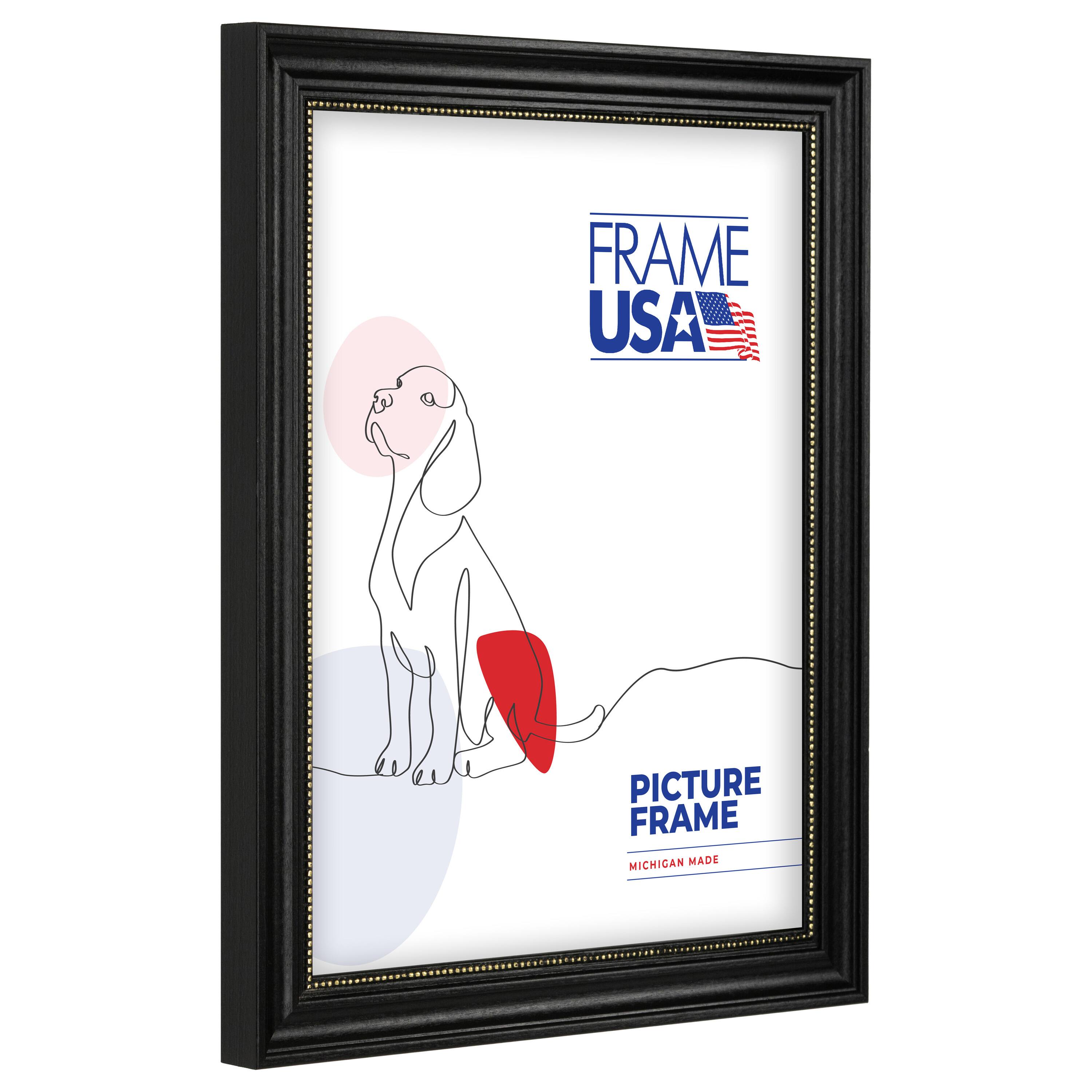 Frame USA Boardroom Black with Gold Bead Single Image Picture Frame