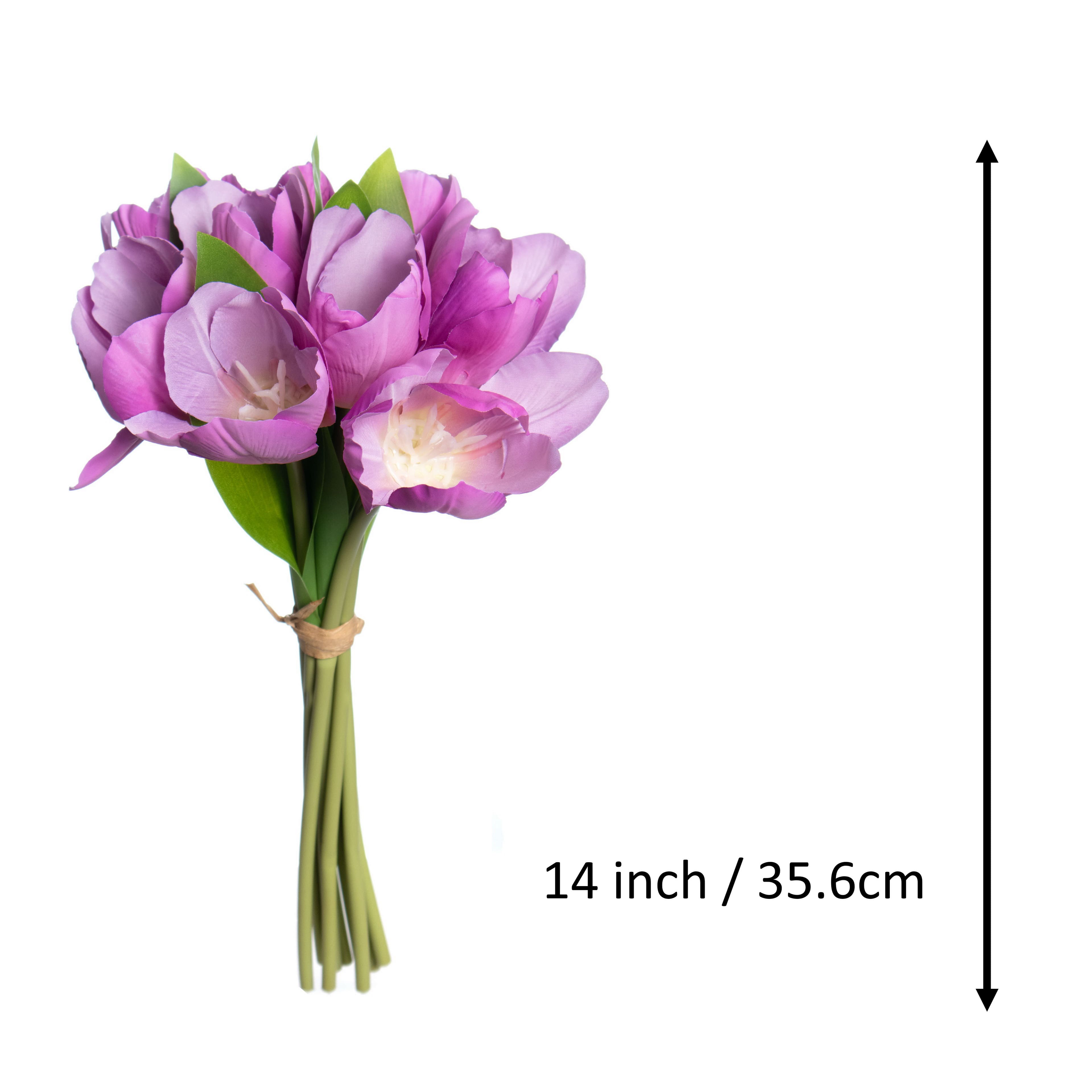 14" Purple Tulip Real Touch Stem Bundle by Ashland®