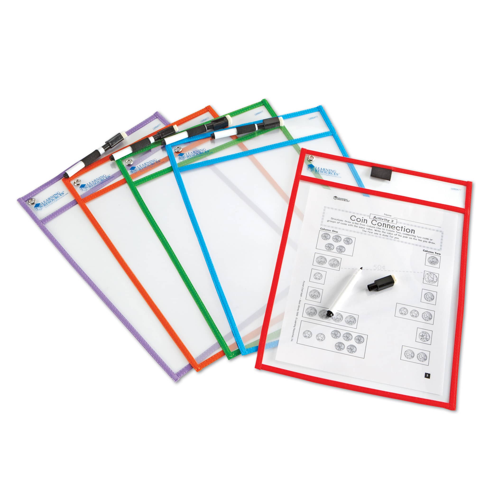 Write & Wipe Pockets, 2 Packs of 5