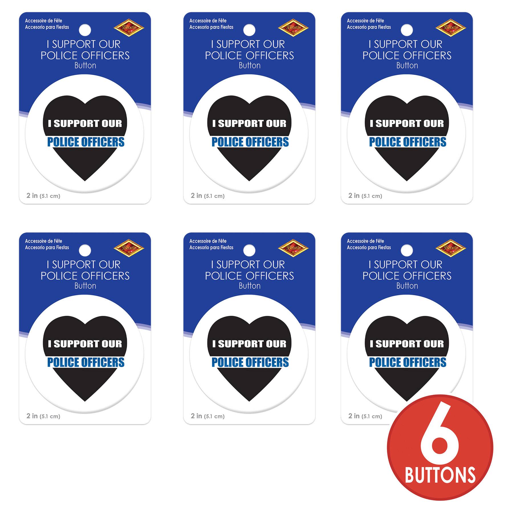 Beistle 2" I Support Our Police Officers Buttons, 6ct.
