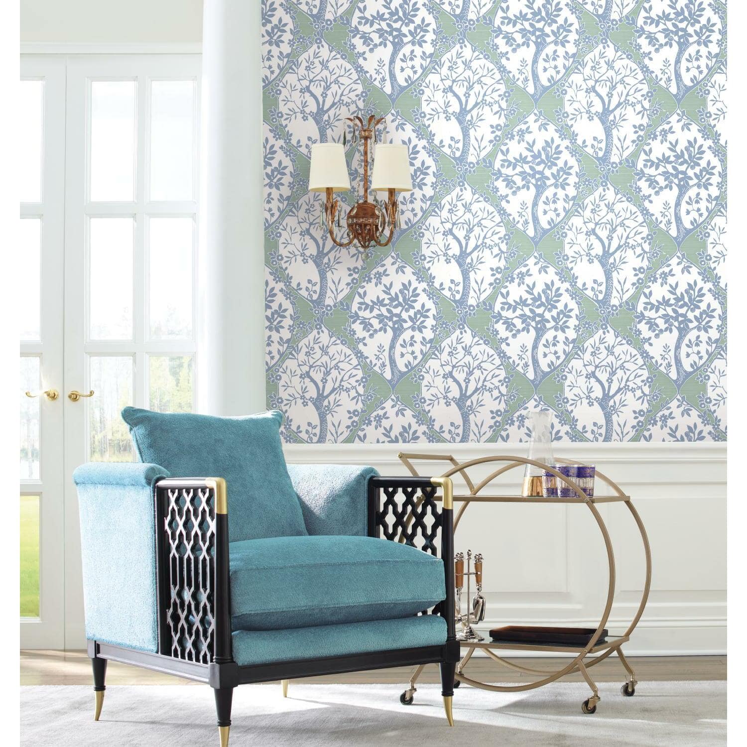 RoomMates Tree & Vine Ogee Peel & Stick Wallpaper