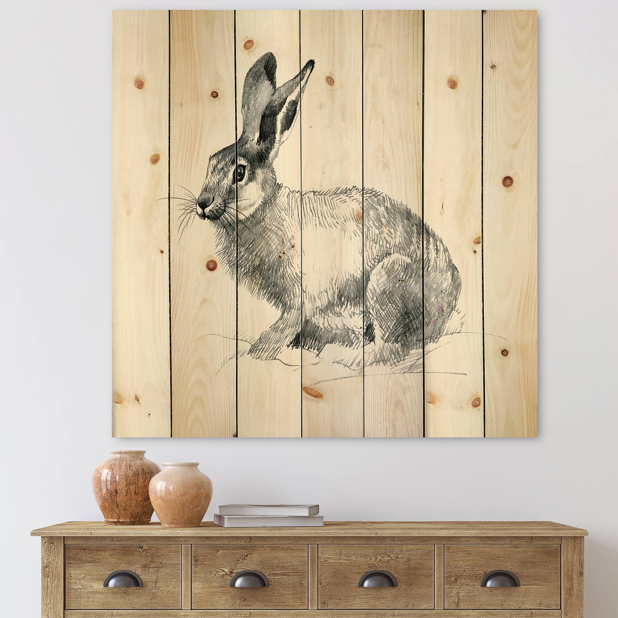 Designart - Monochrome Portrait Of Rabbit