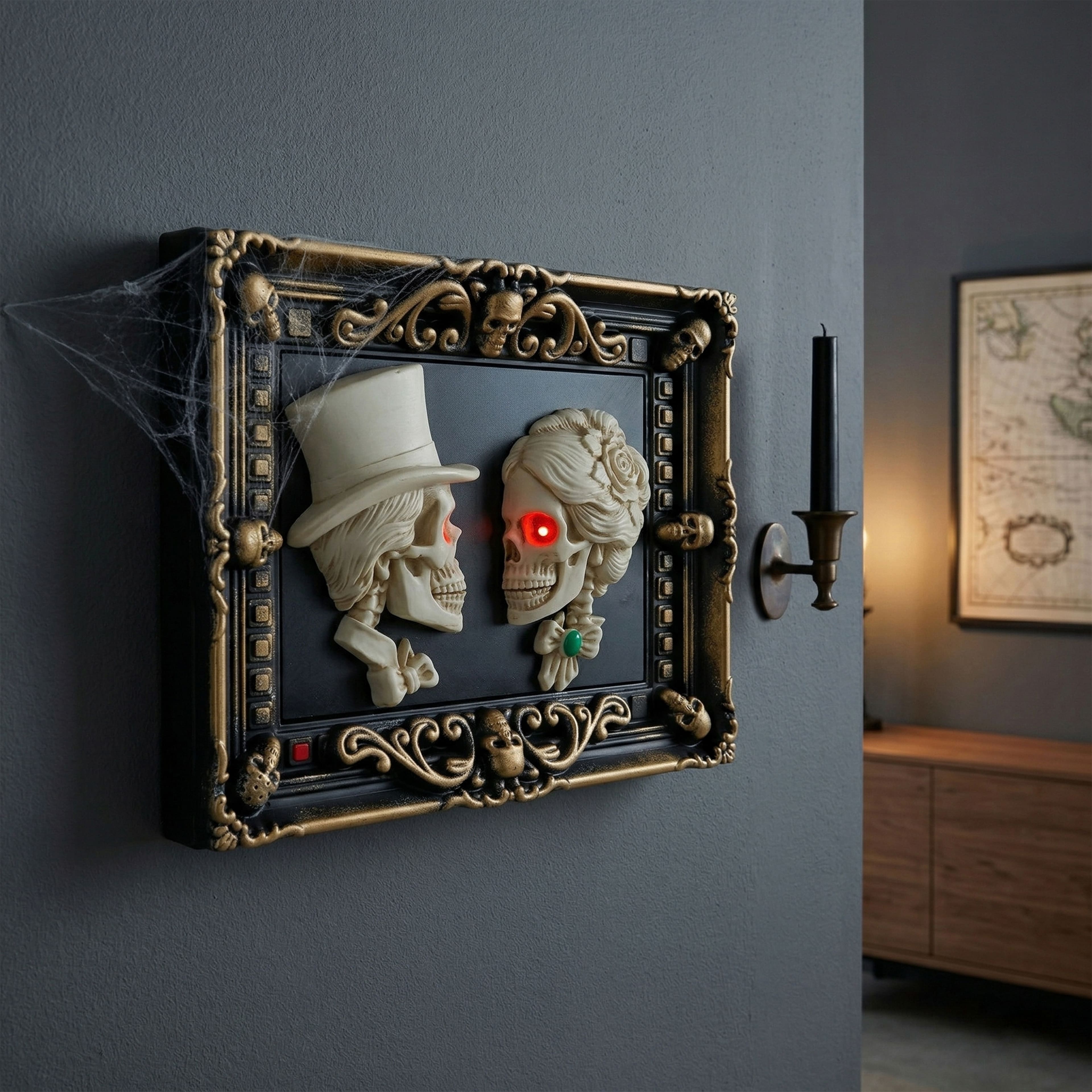 14" Animated Skeleton Picture Frame by Ashland®