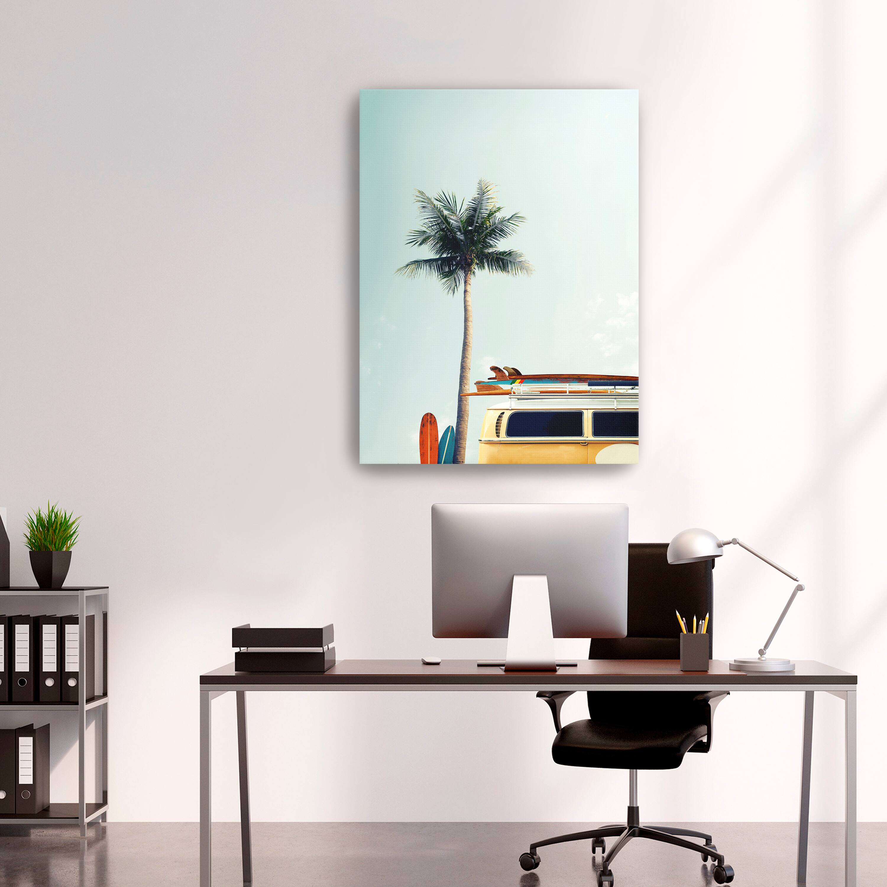 Surf Bus Yellow Canvas Giclee