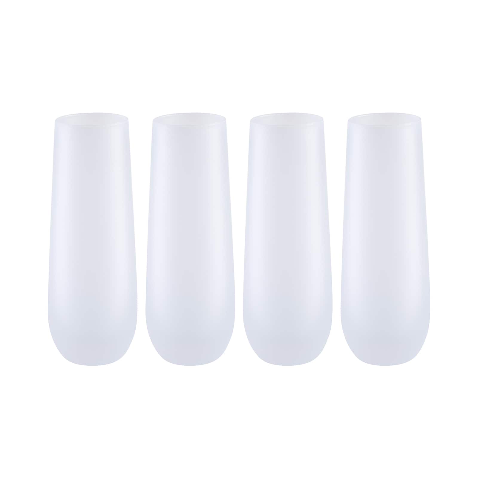 Craft Express 10oz. Frosted White Stemless Glass Champagne Flute, 4ct.