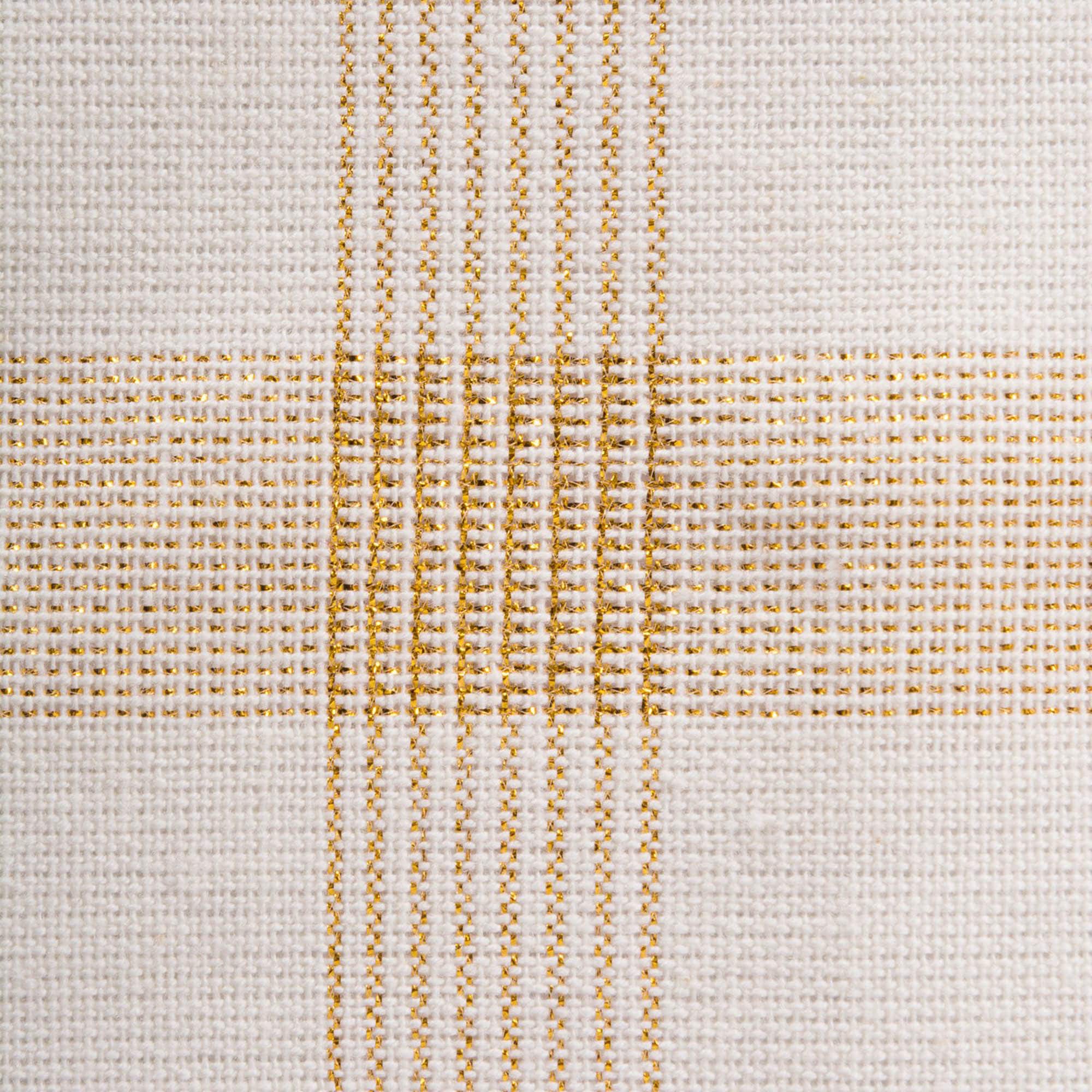 DII® 120" Gold Lurex Plaid Tablecloth