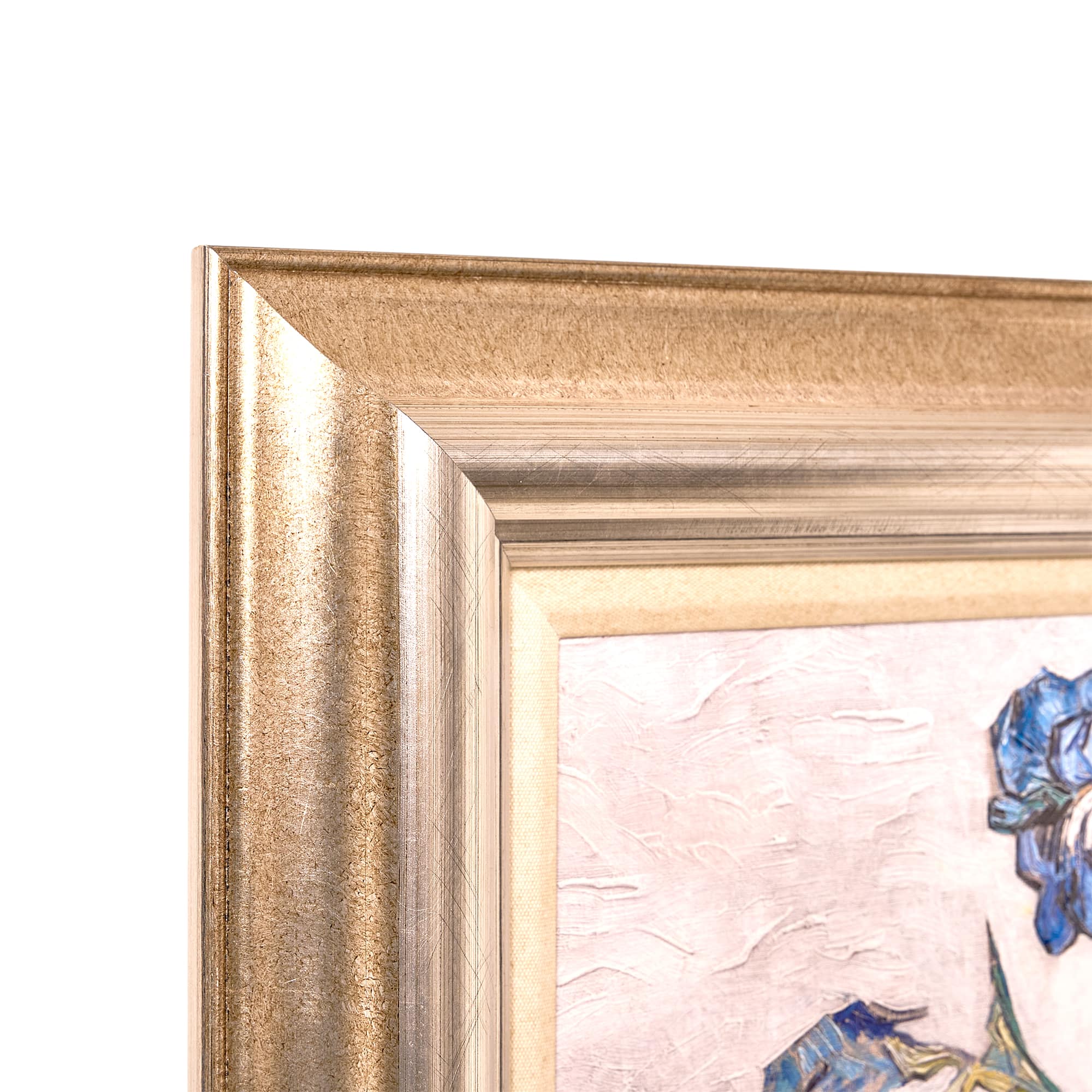 American Art Decor Ornate Framed Blue Irises Canvas Print by Vincent van Gogh - 31.5" x 27.5"
