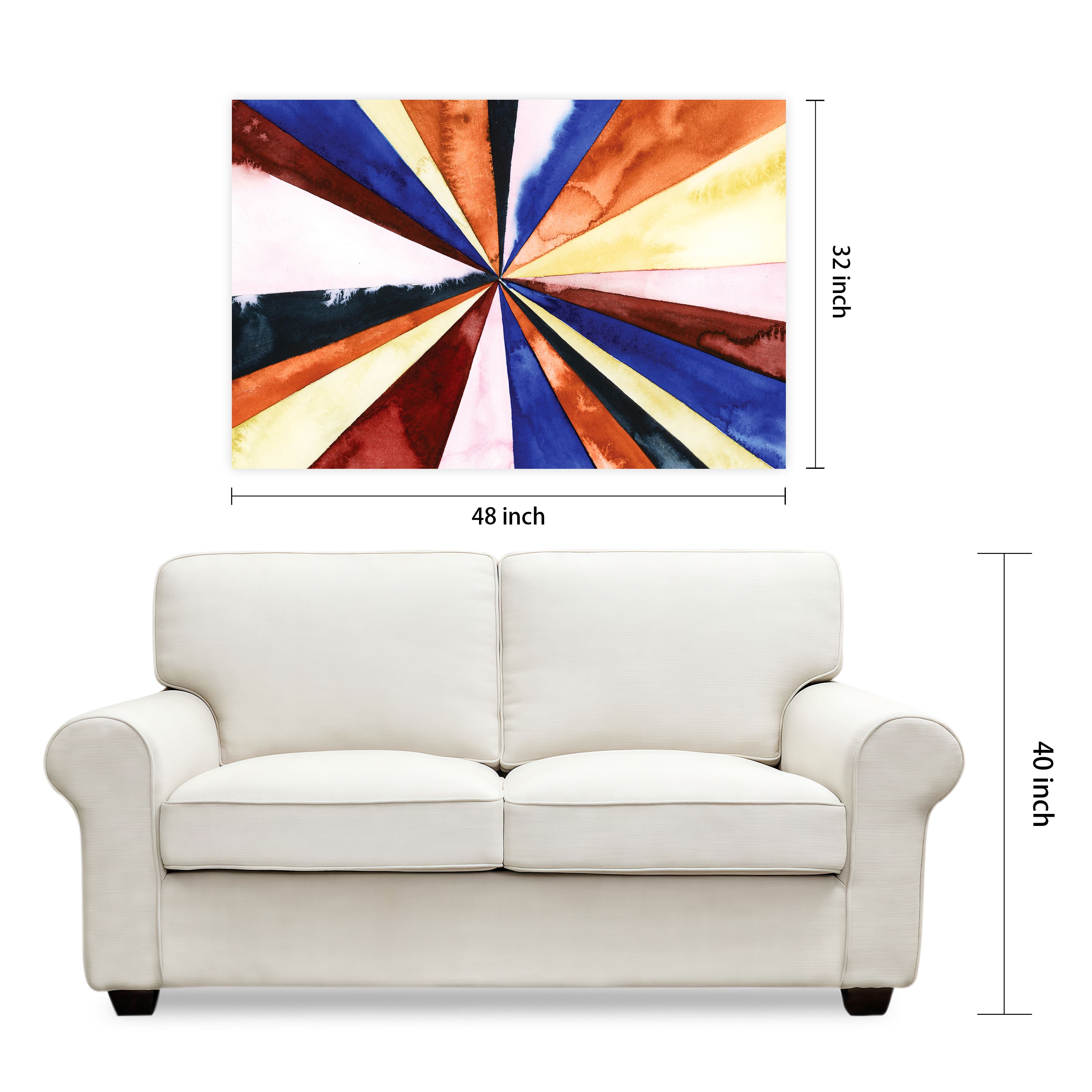 Empire Art Direct 48" x 32" Desert Layers 3 Frameless Free Floating Tempered Art Glass Wall Art