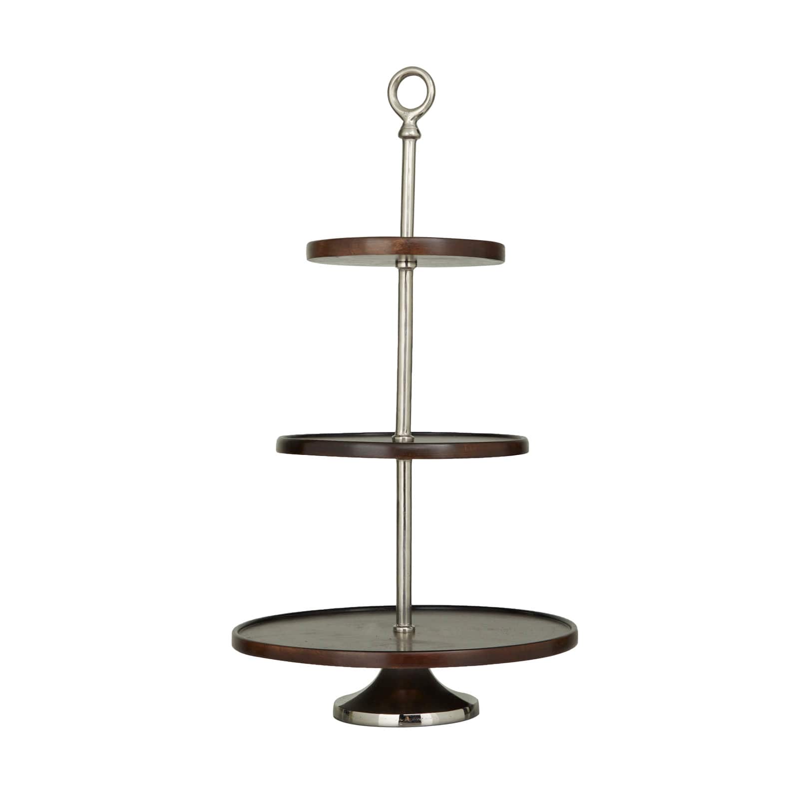 25" Brown Coastal Tiered Decorative Serving Tray