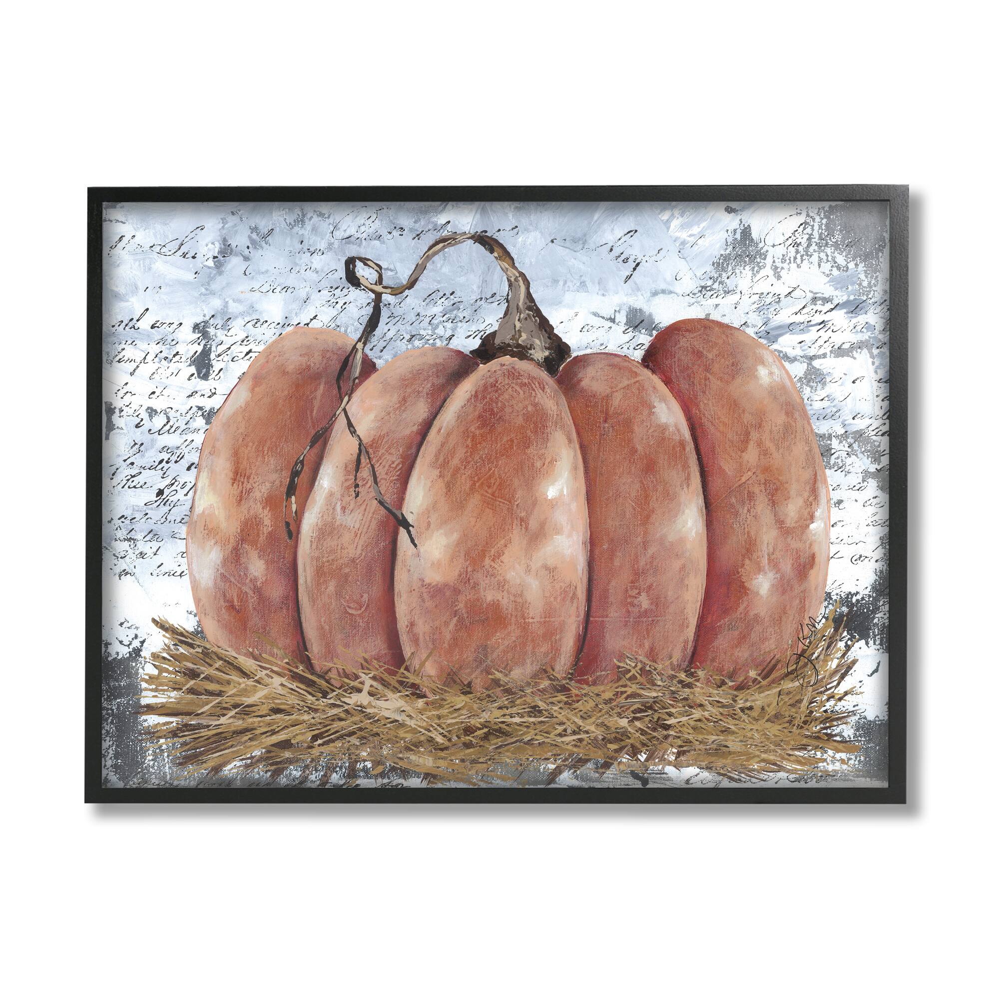 Stupell Industries Abstract Pumpkin Collage Framed Giclee Art