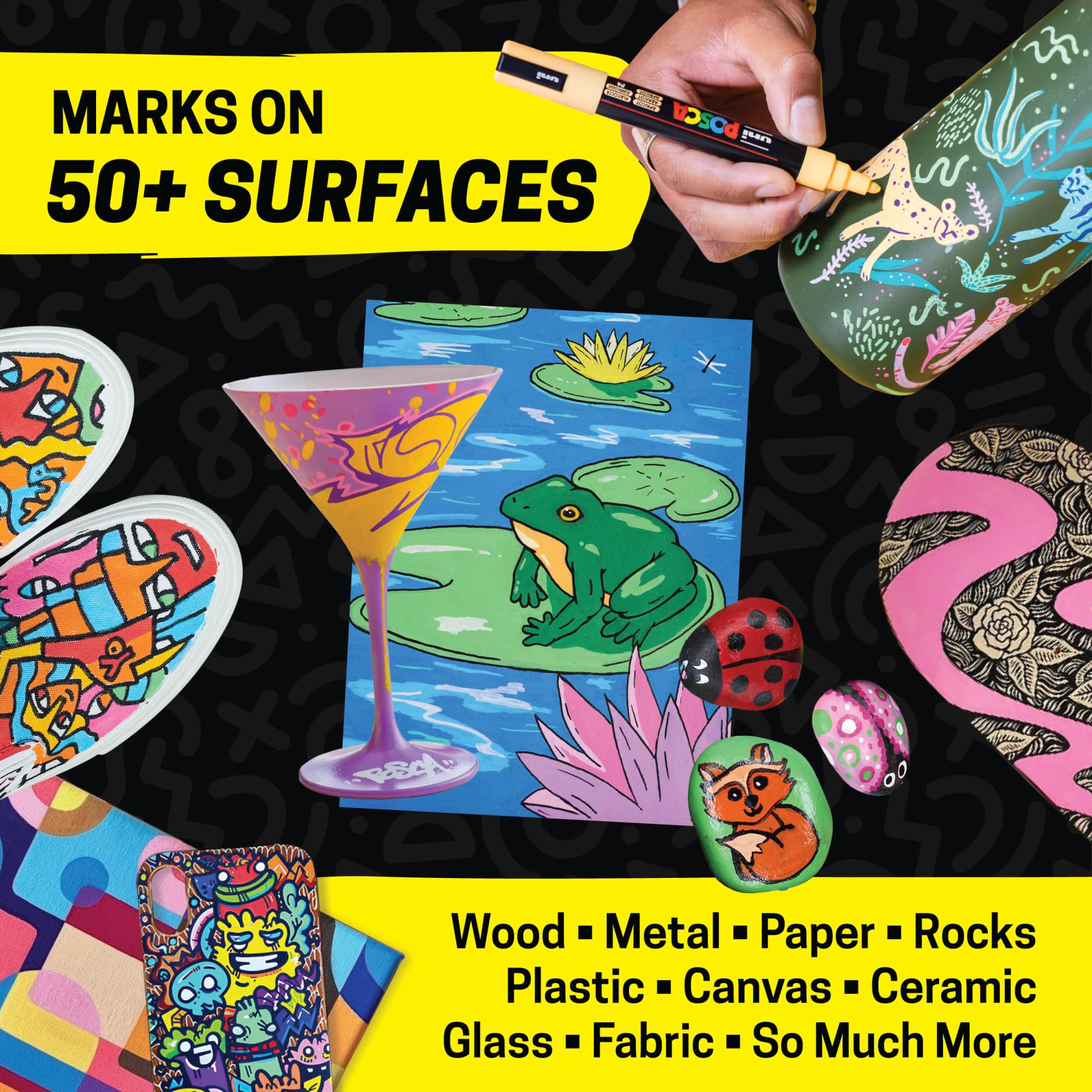 POSCA® PC-5BR 16 Colour Brush Tip Paint Marker Set