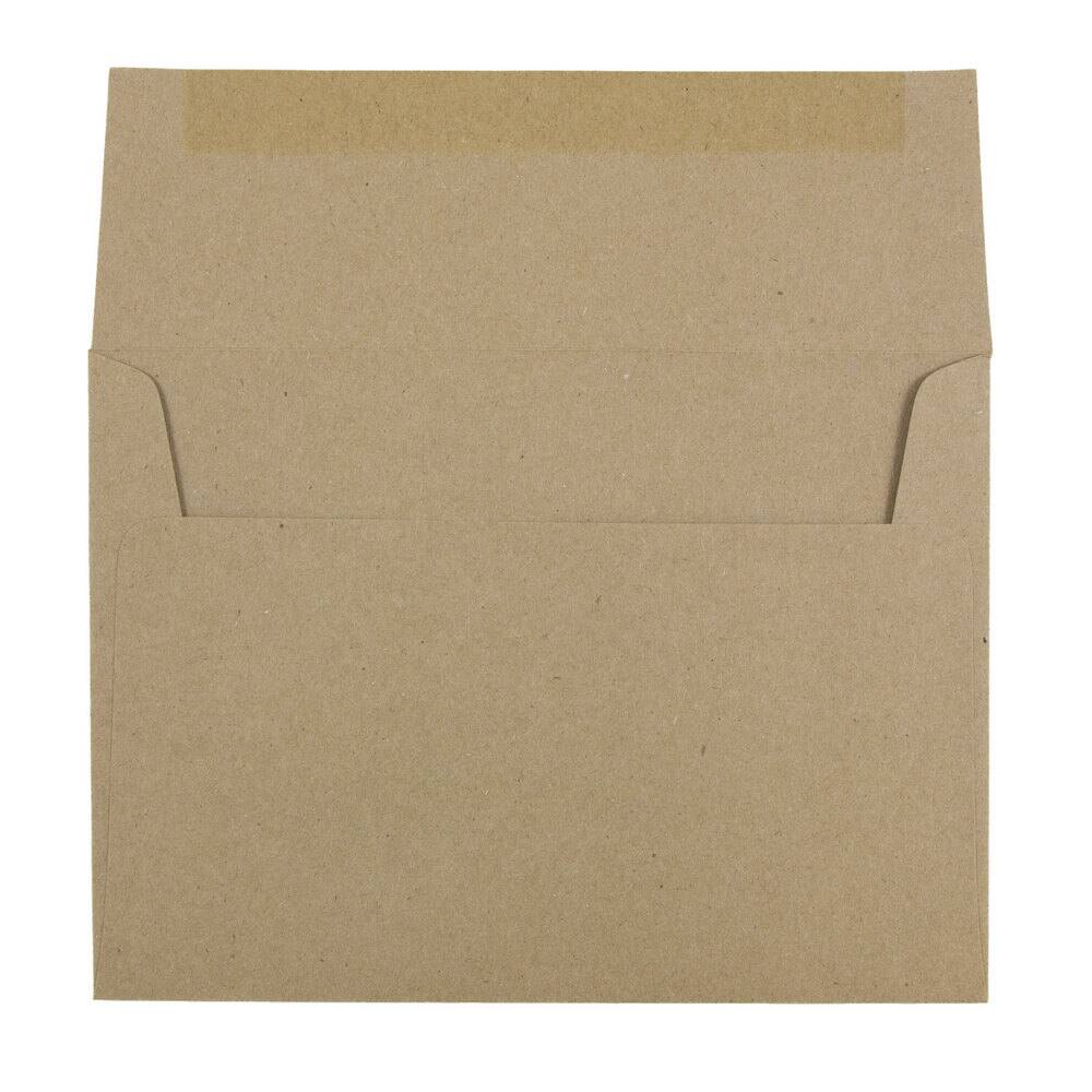 JAM Paper 5" x 7" Brown Kraft Paper Bag Premium Invitation Envelopes