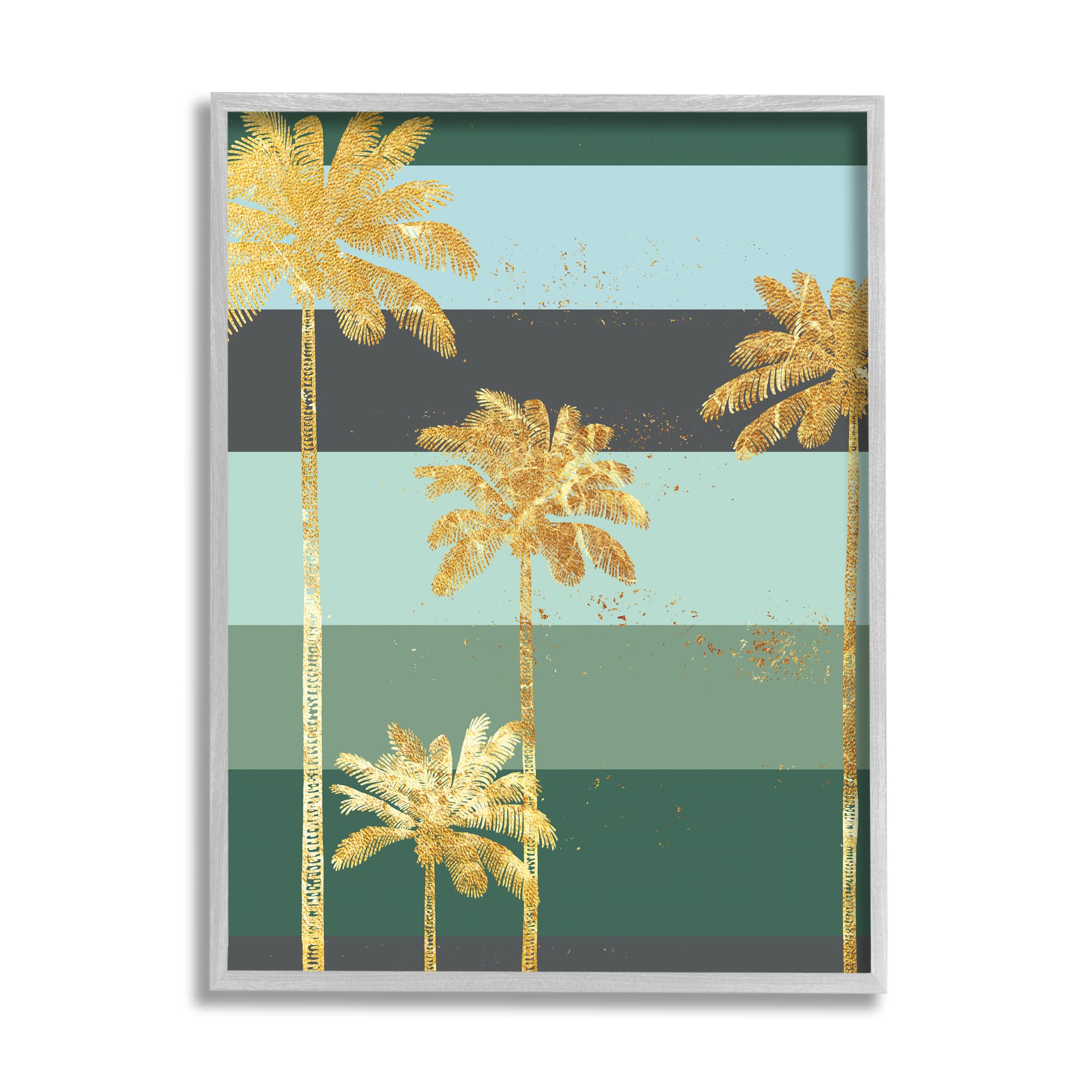 Stupell Industries Glam Tropical Palms Gray Framed Wall Art