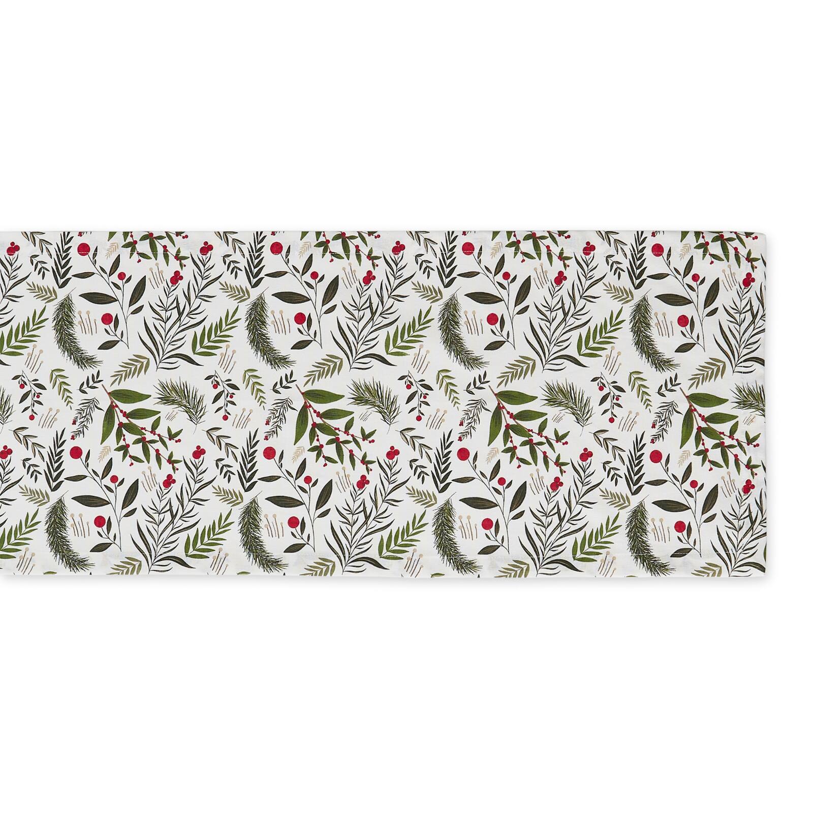 DII® 72" Holiday Sprigs Printed Table Runner
