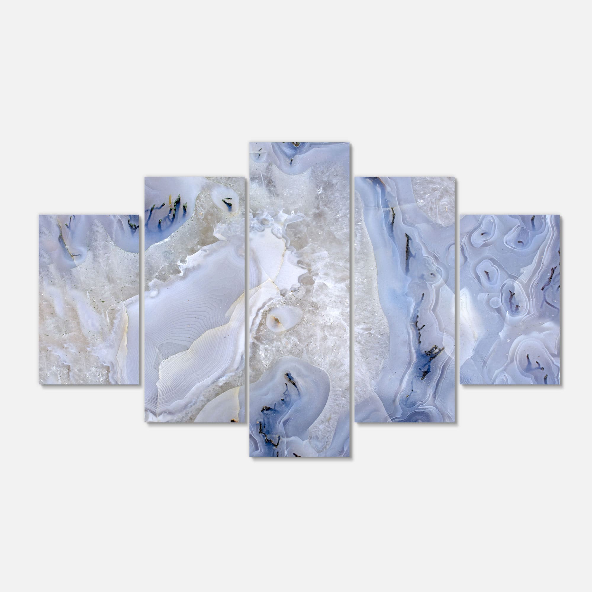 Designart - Agate Stone Background - White - Abstract Canvas Wall Art Print