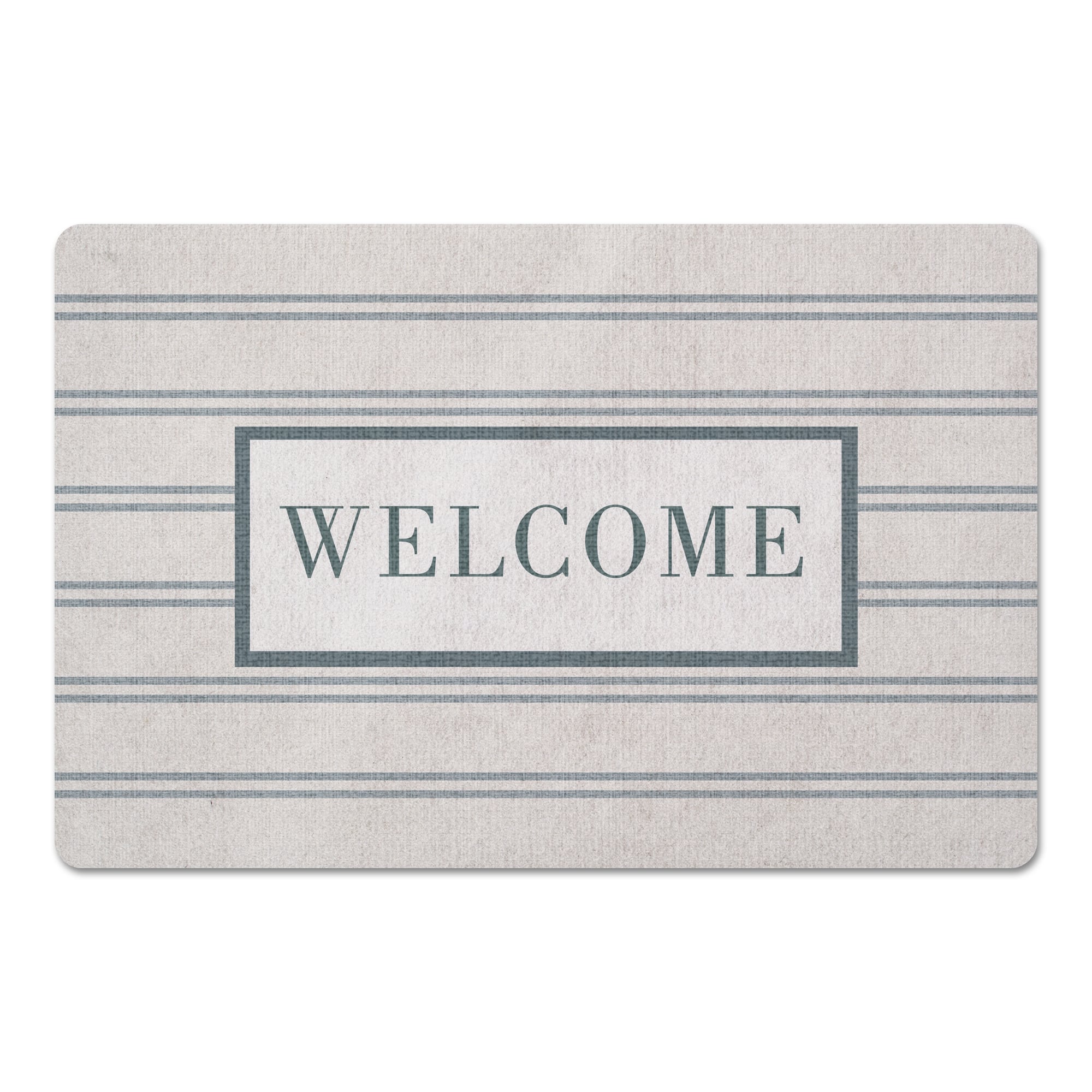 Welcome Stripe Floor Mat
