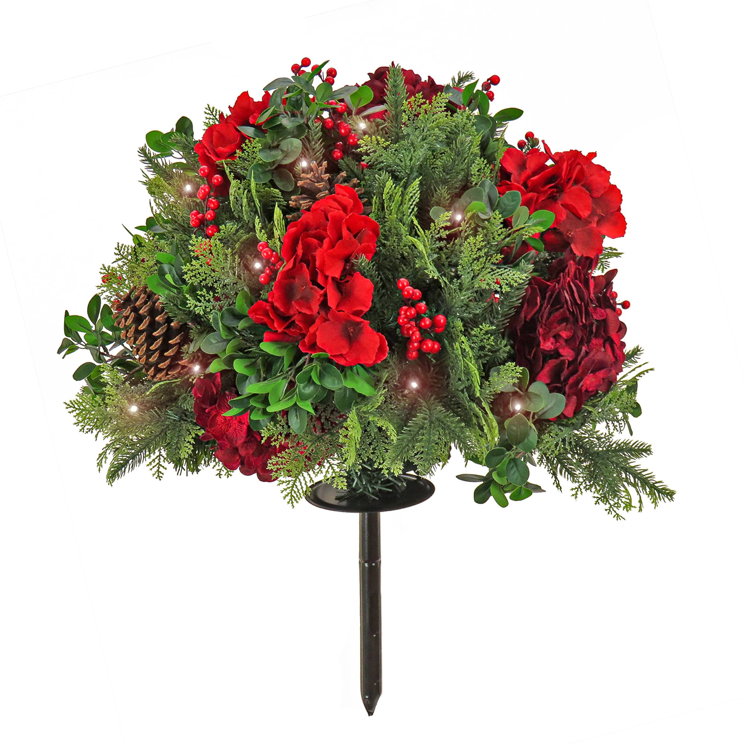LED Lit Hydrangea & Berry Arrangement