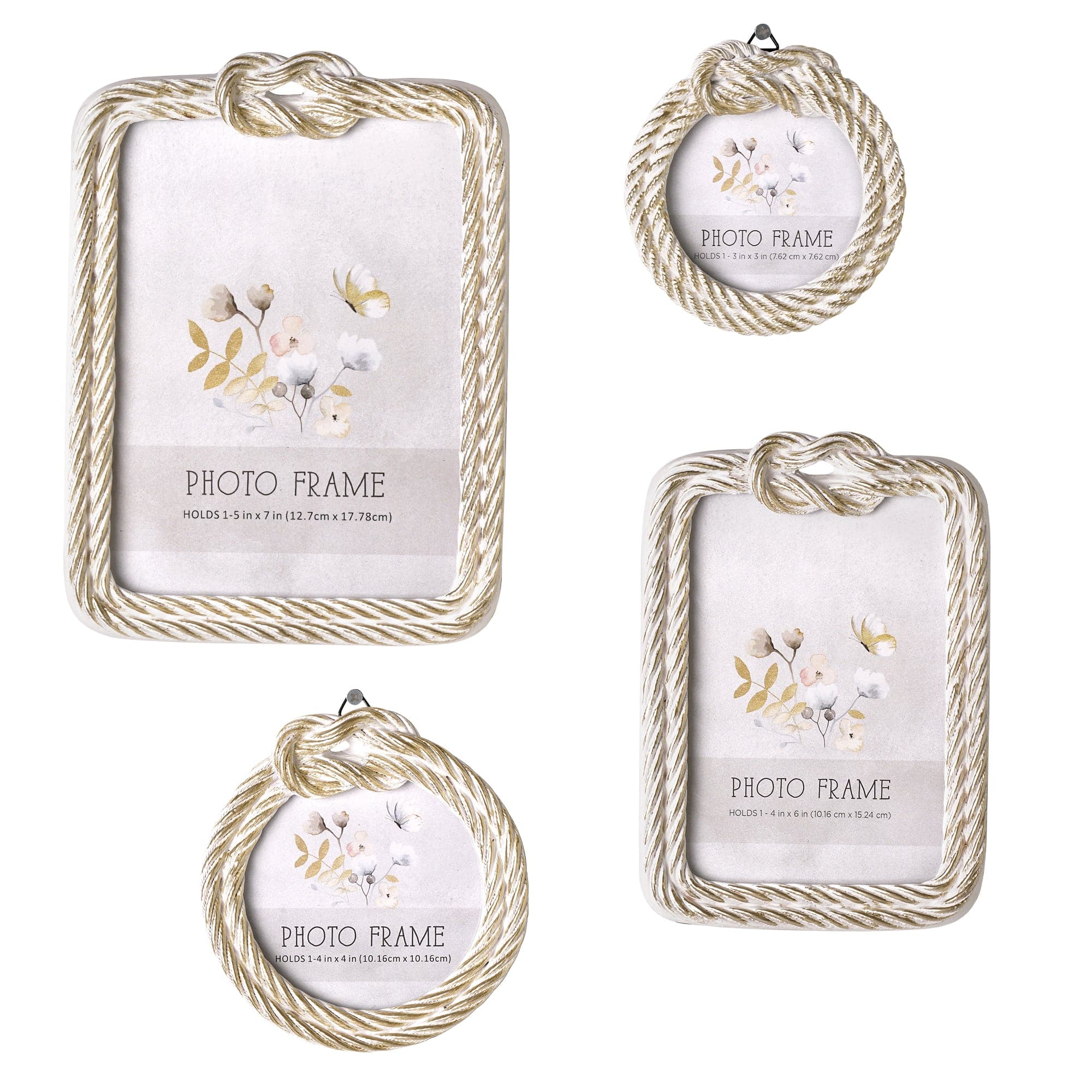 American Art Decor Anchors Away 4 Piece Frame Set - 3" x 3", 4" x 4", 4" x 6"