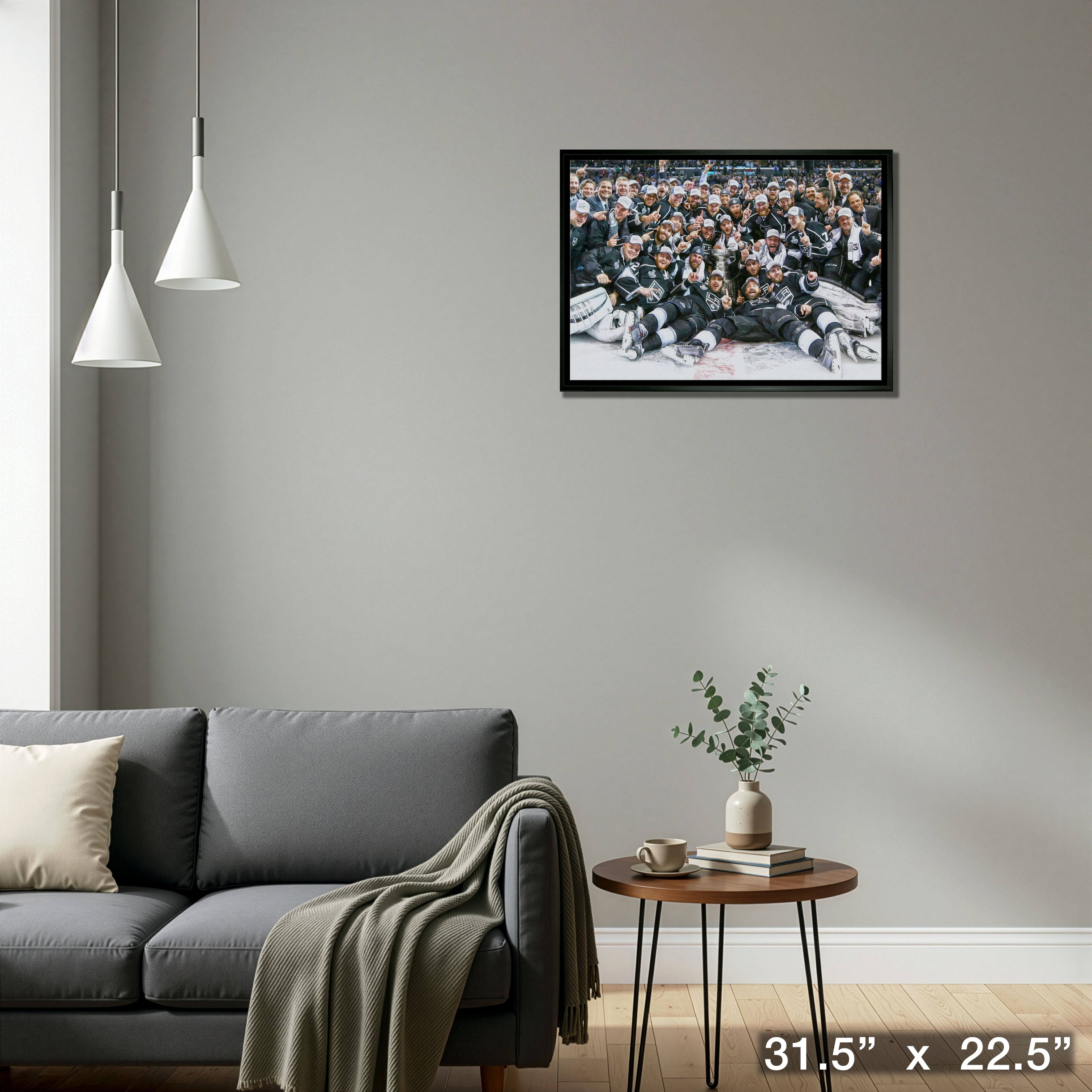 Los Angeles Kings 20" x 29" Framed Canvas 2014 Stanley Cup 31.5" x 22.5"