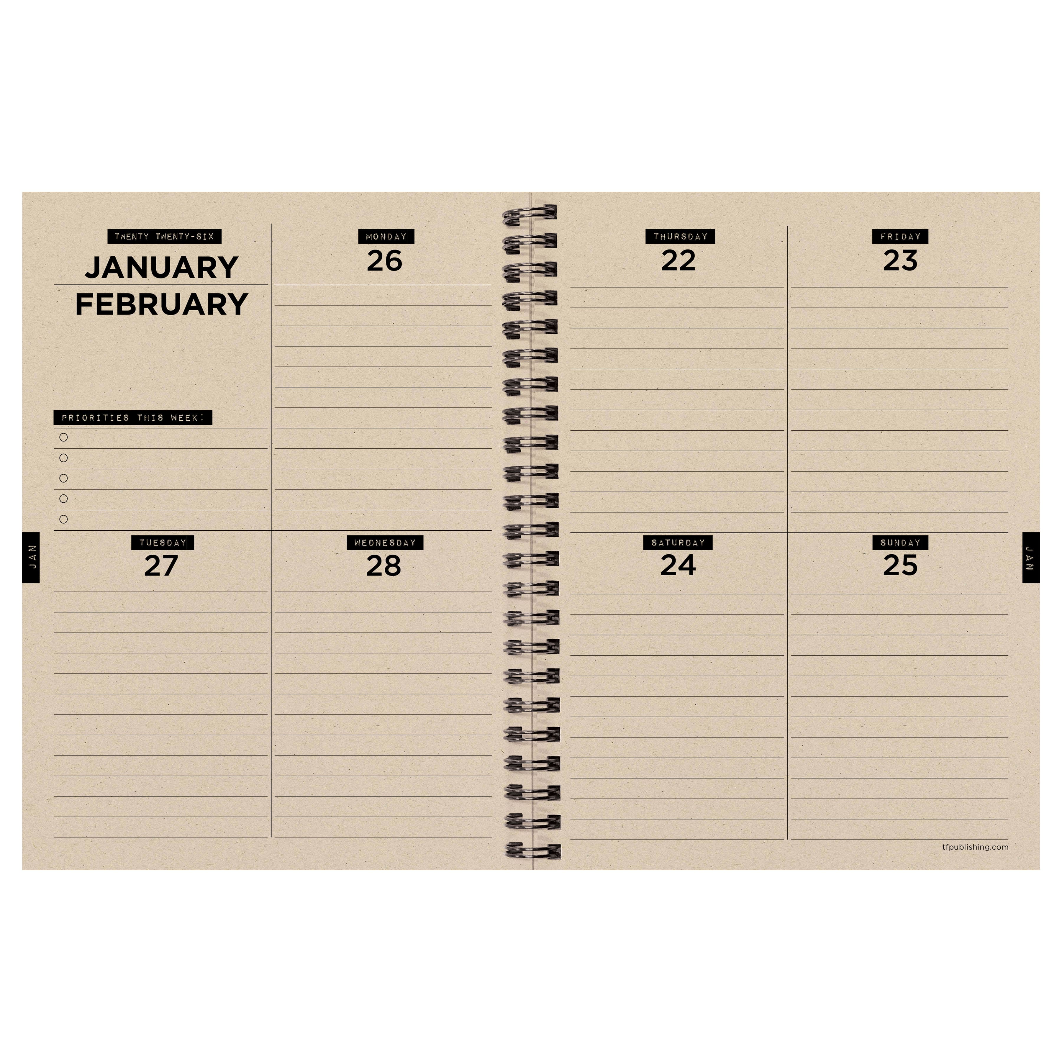 TF Publishing 2025-2026 Andy's Sunflower Medium Weekly/Monthly Planner