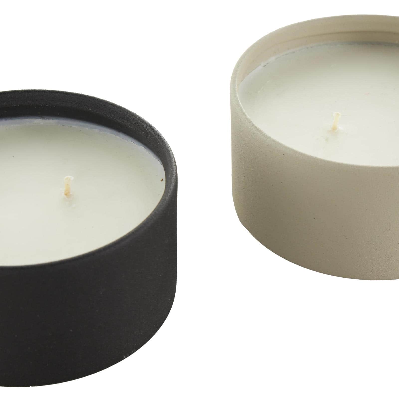 1.8 lb. Black & White Apple Cinnamon & Creamy Vanilla Swirl Scented Metal Textured Wick Candle Set