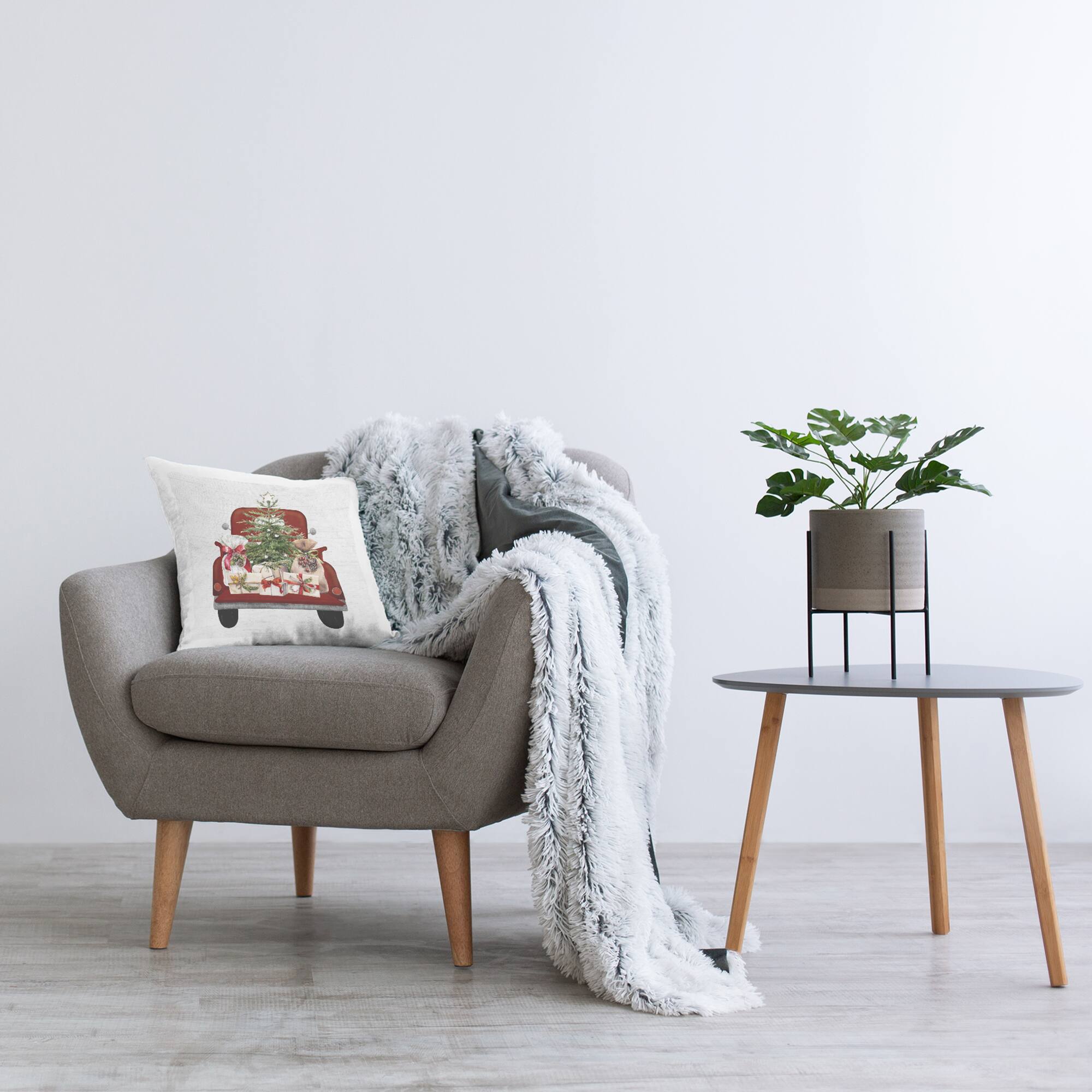 Stupell Industries Holiday Christmas Tree Gifts Throw Pillow