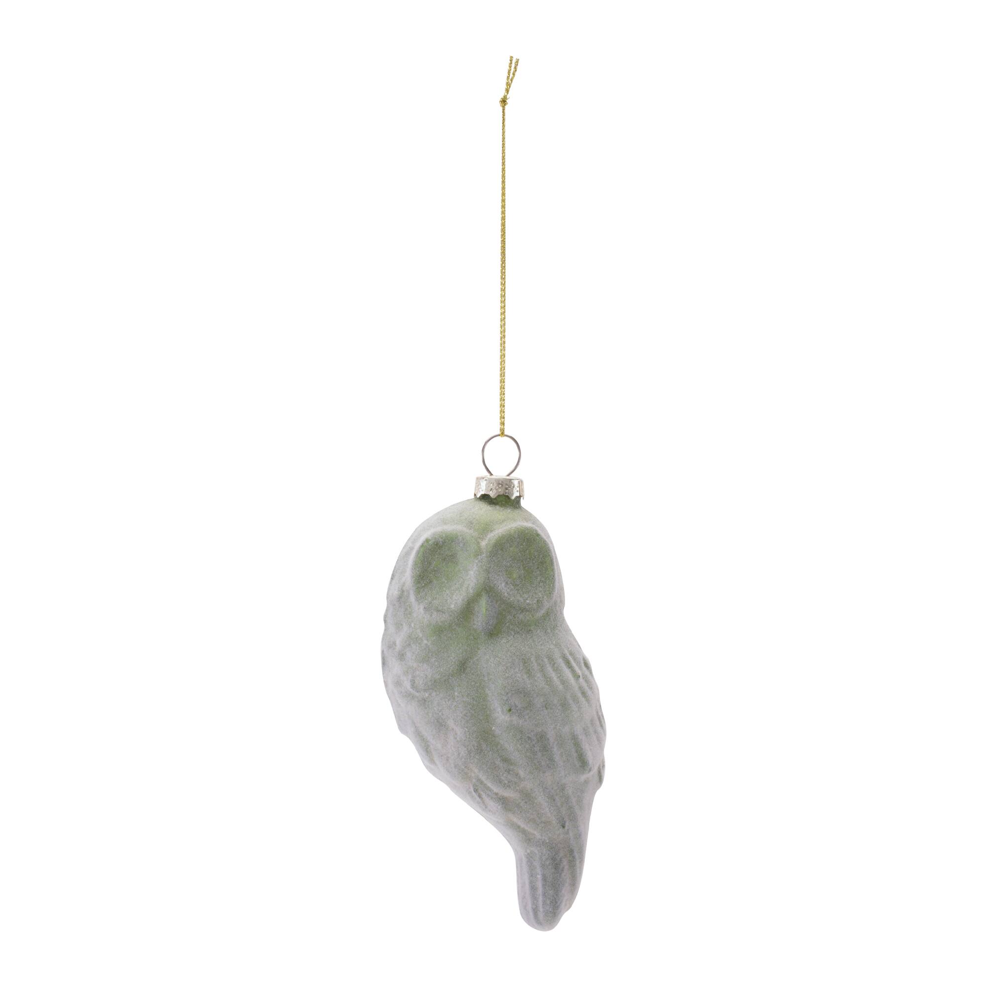 Melrose 4.75" Owl Glass Ornaments Set