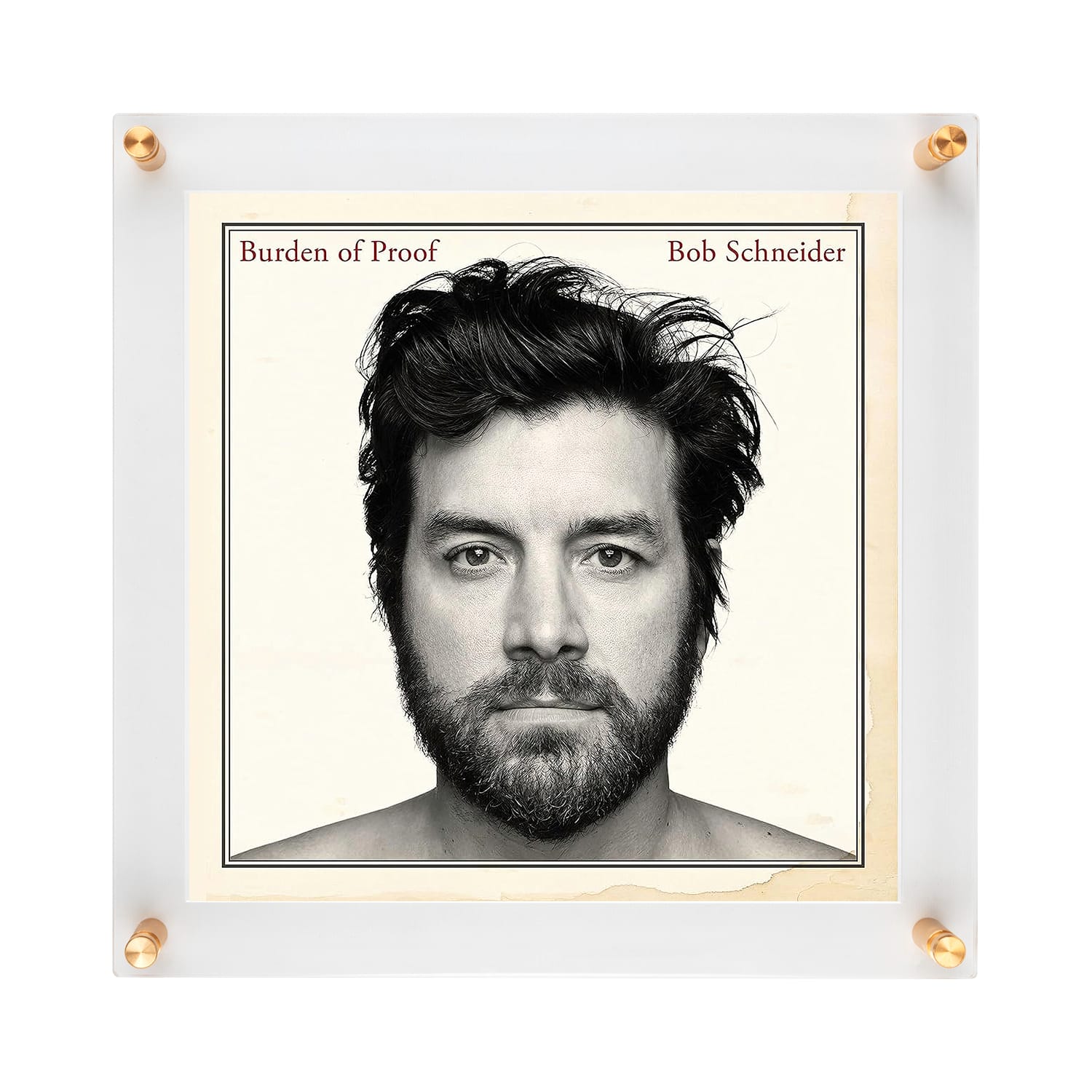 Wexel Art 12'' x 12'' Acrylic Floating Frame for Album Covers with Gold Hardware