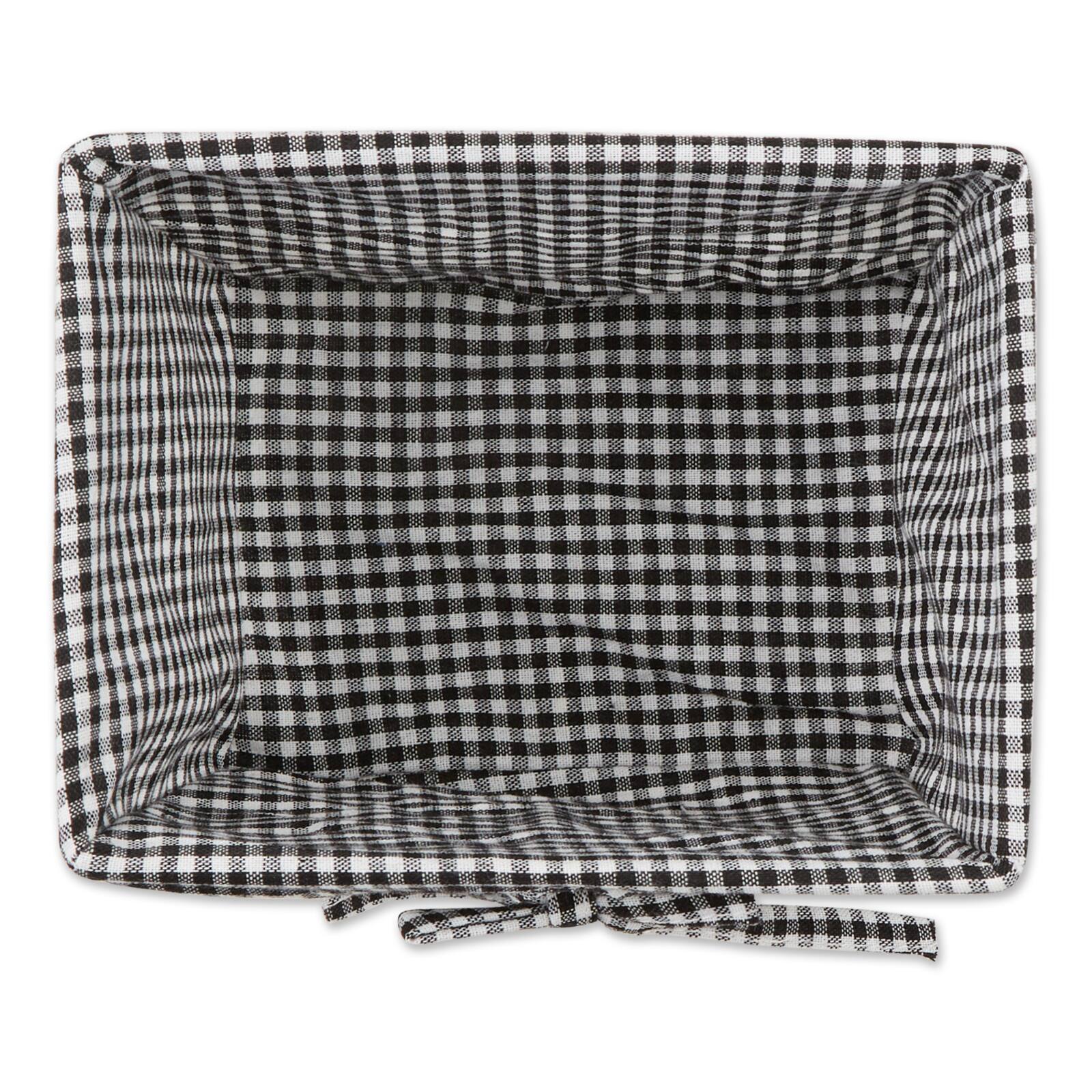 DII® Small Antique White Chicken Wire Baskets with Black Gingham Liners, 3ct.