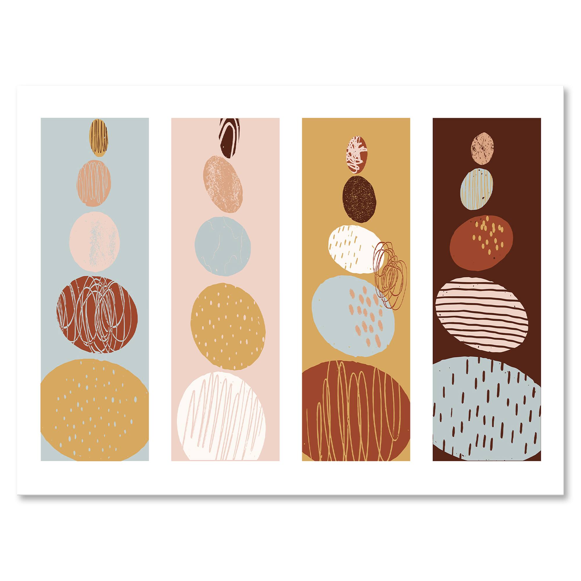 Designart - Minimalistic Compostion of Organic Shaped Pebbles - Modern Canvas Wall Art Print
