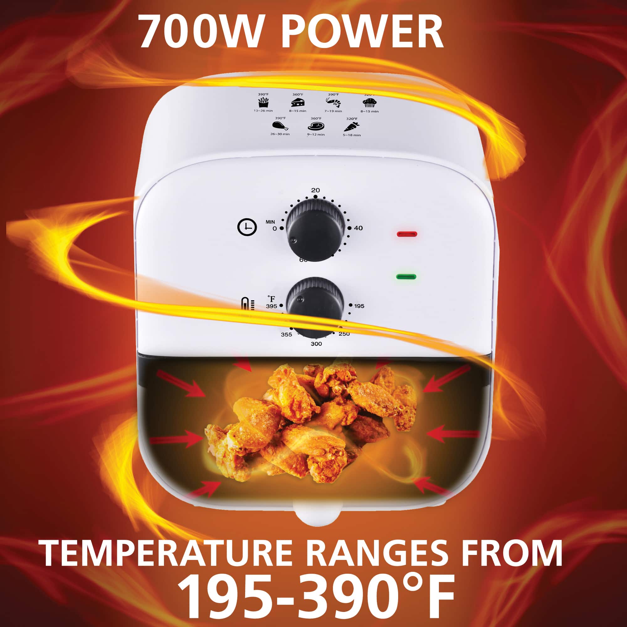 Brentwood White 1qt. 700 Watt Electric Air Fryer