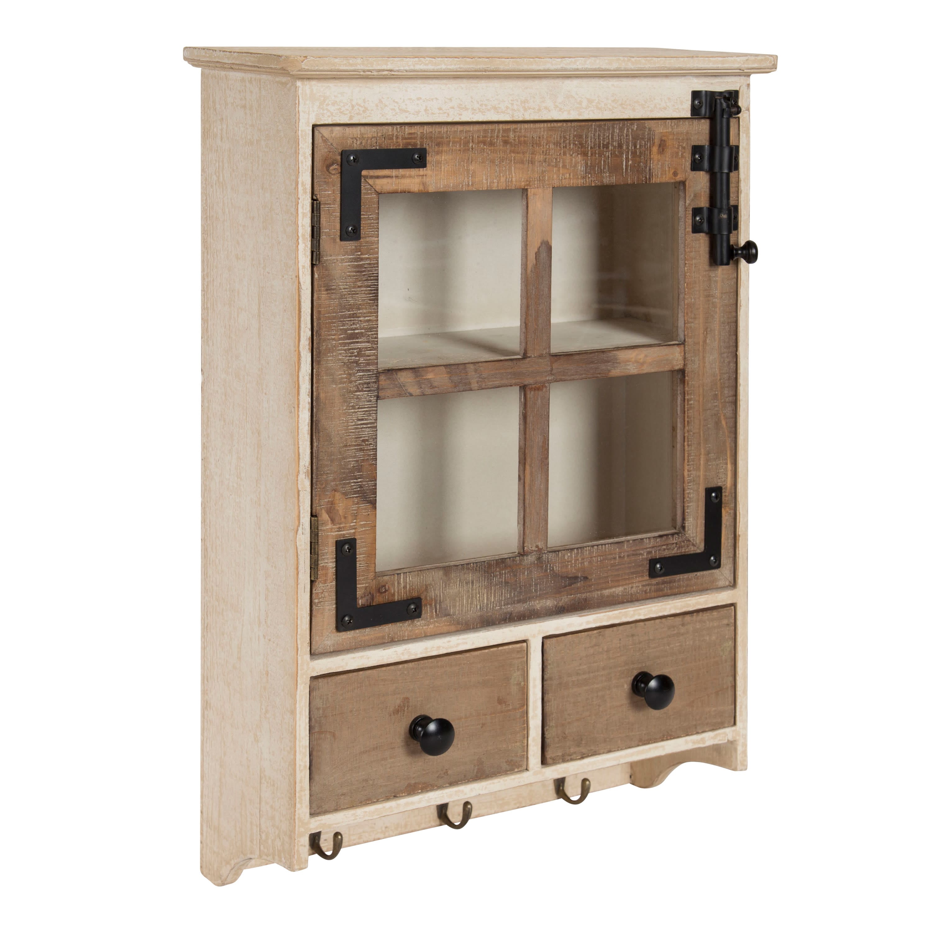 Kate and Laurel Hutchins Decorative 2 Drawer Wood Wall Cabinet