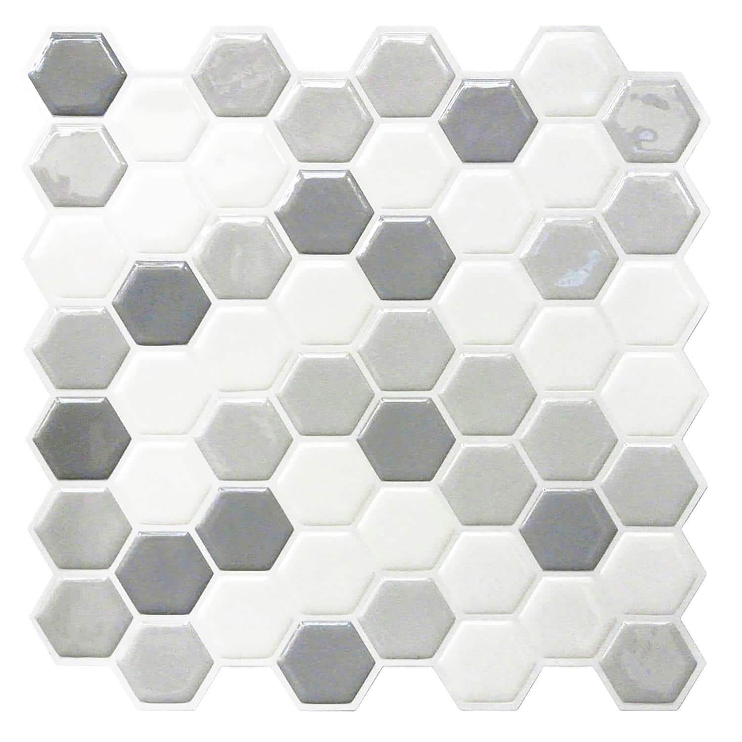 RoomMates Gray Hexagon Backsplash StickTiles