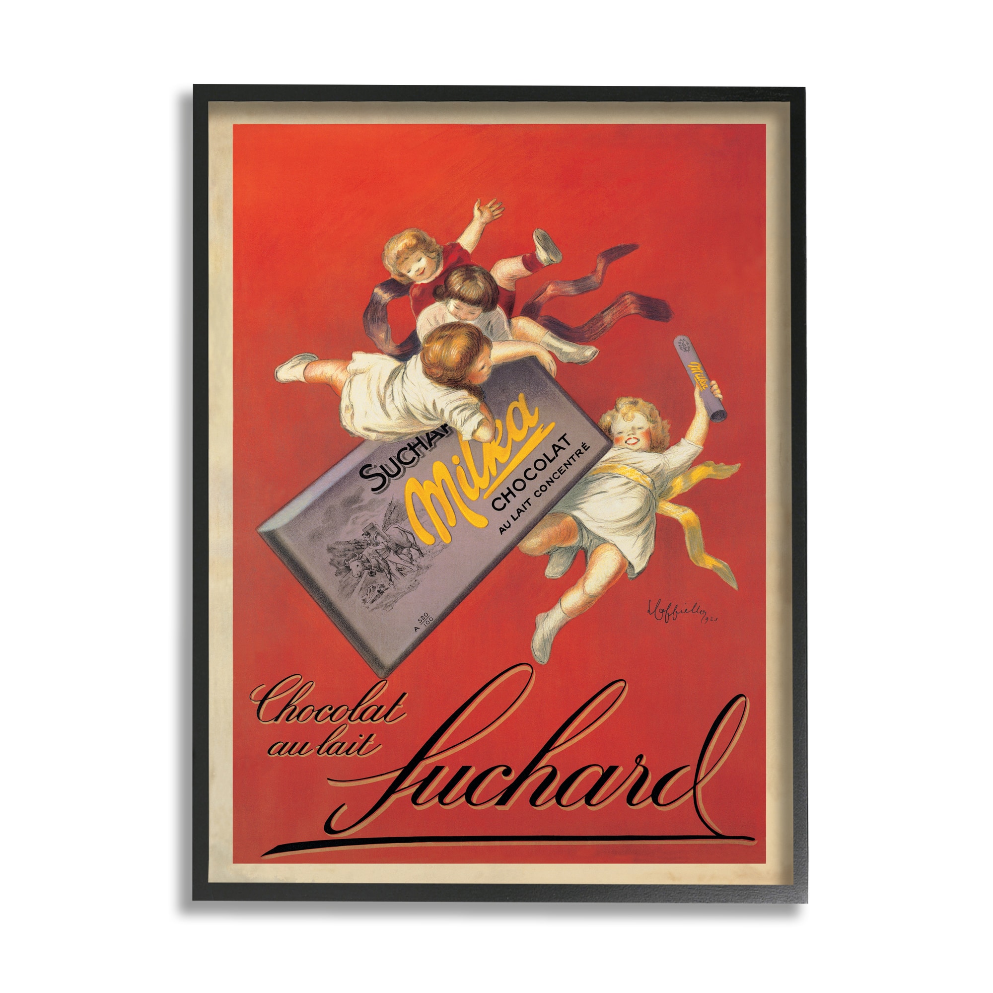 Stupell Industries Chocolat au Lait Vintage European Advertisement in Frame Wall Art