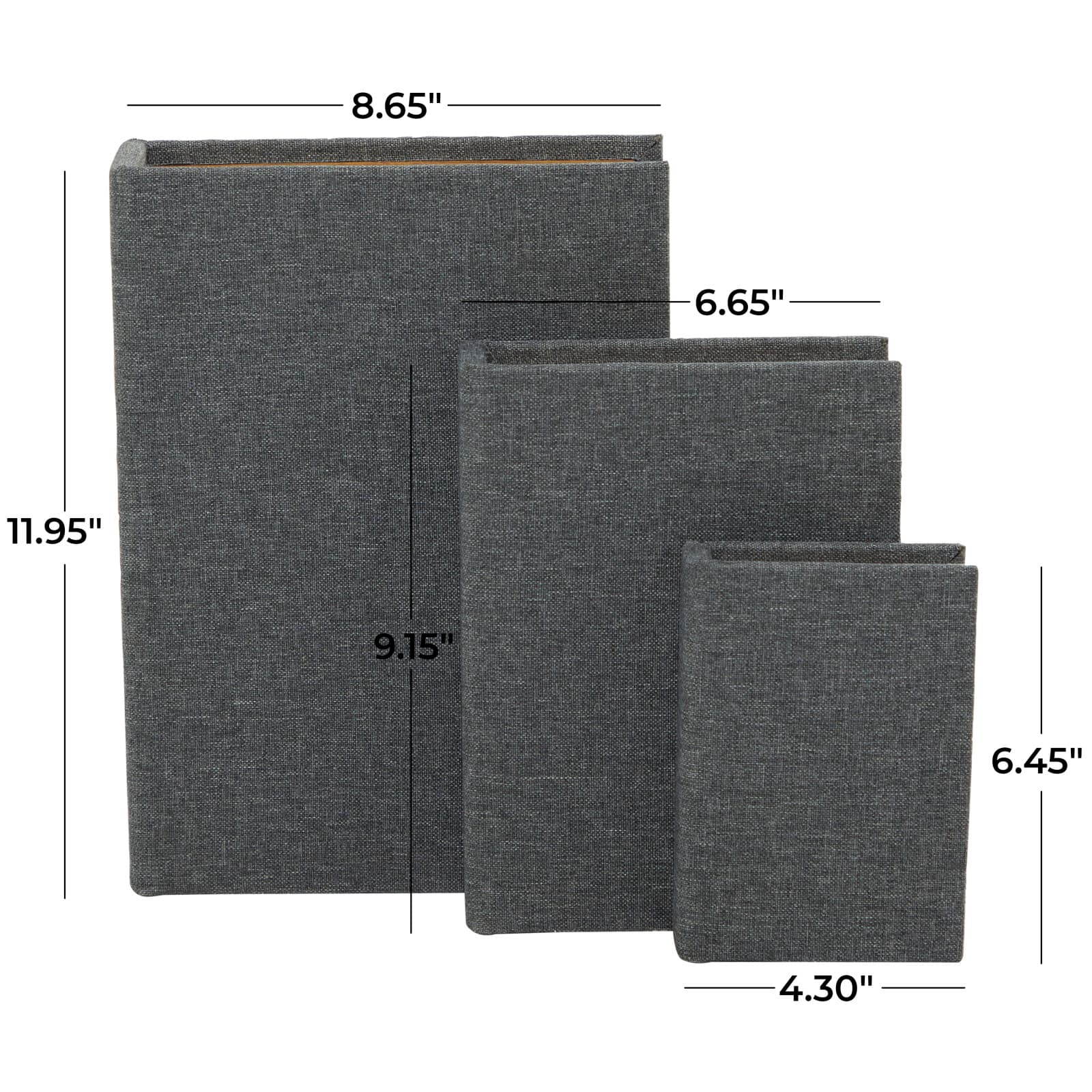Light Gray Linen Faux Book Box Set