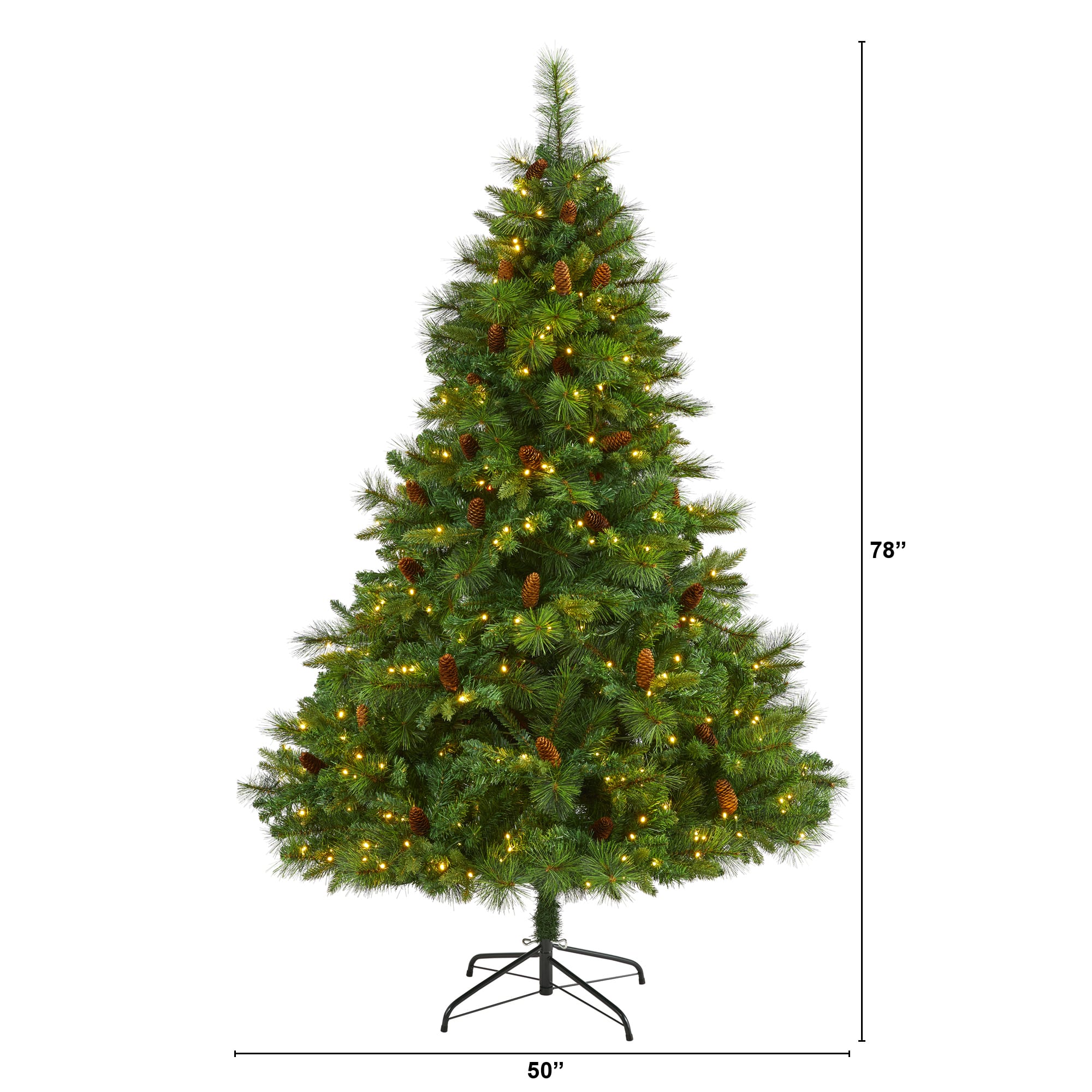 6.5ft. Pre-Lit West Virginia Mixed Pine Artificial Christmas Tree, Clear LED Lights