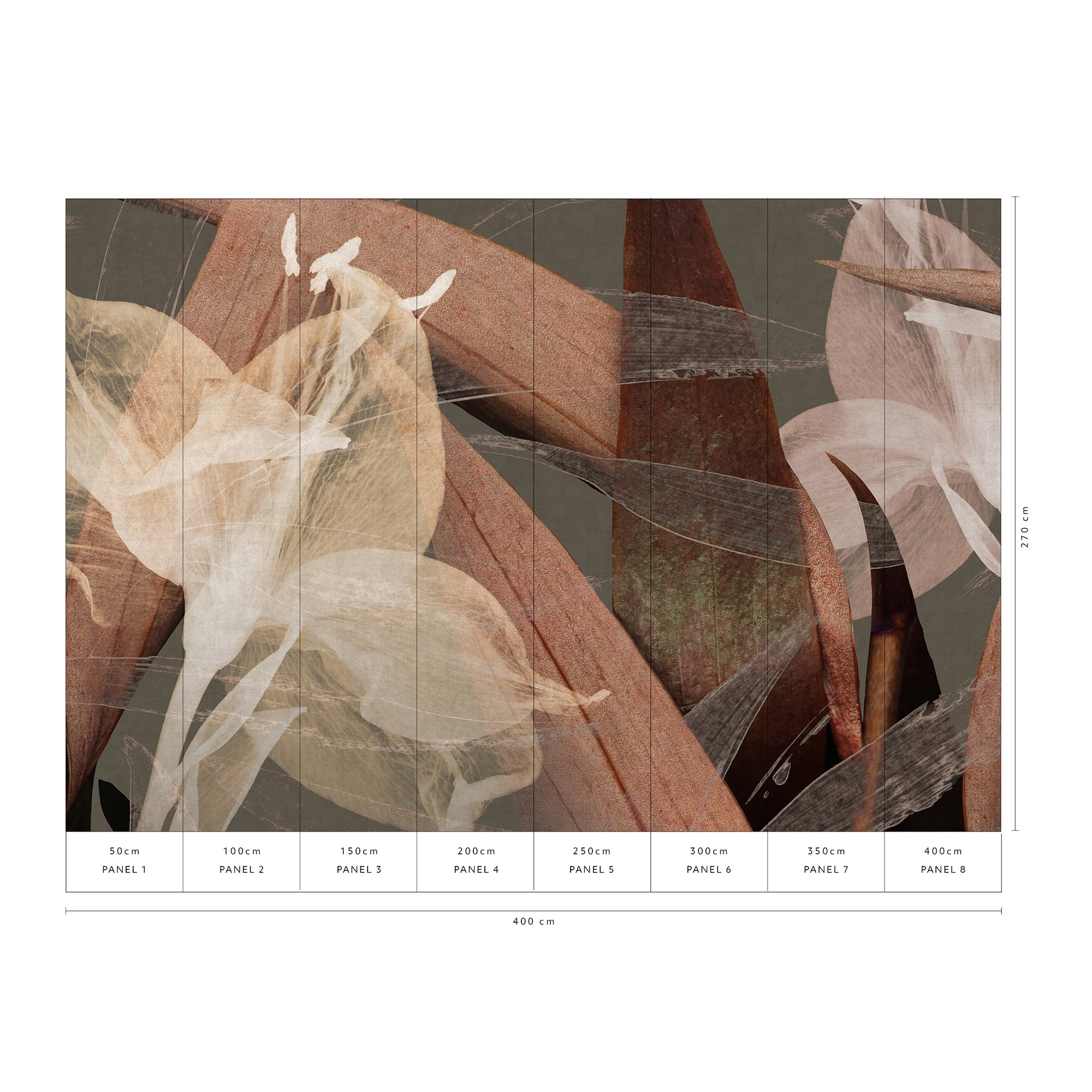 Designs Direct Fading Flower Brown Wall Mural