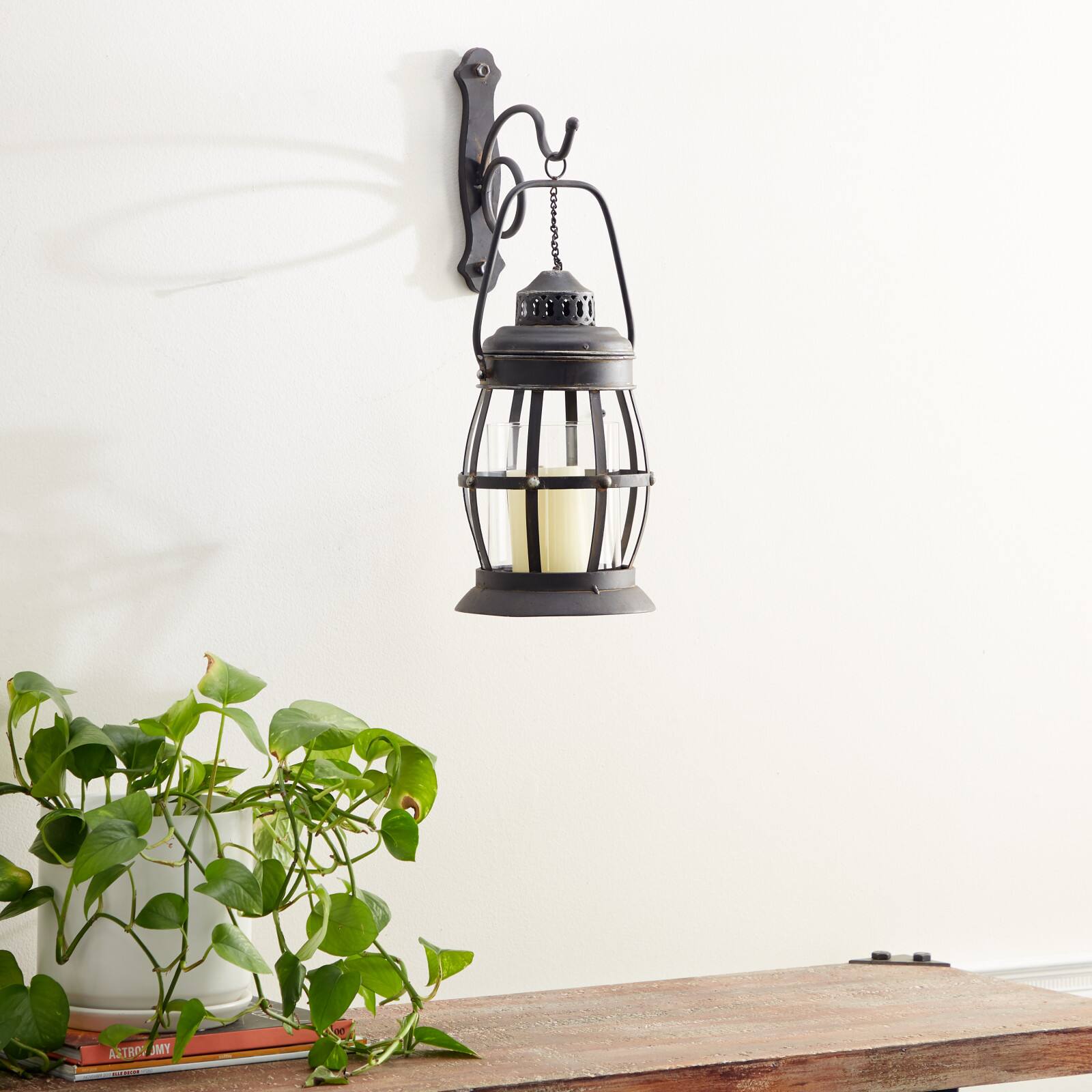 19'' Bronze Iron Rustic Candle Wall Sconce