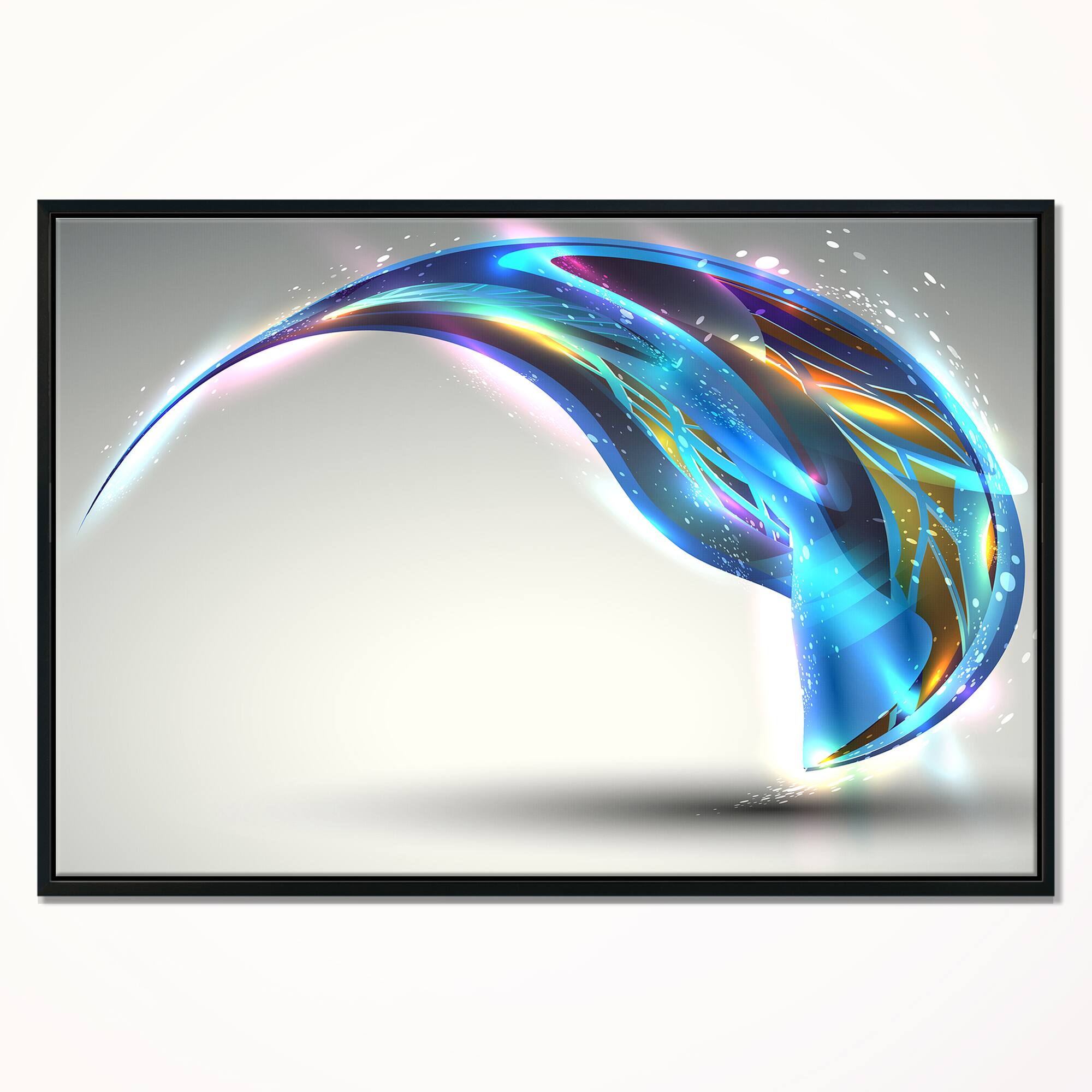 Designart - Fantastic Abstract Illustration - Contemporary Canvas Art Print in Black Frame