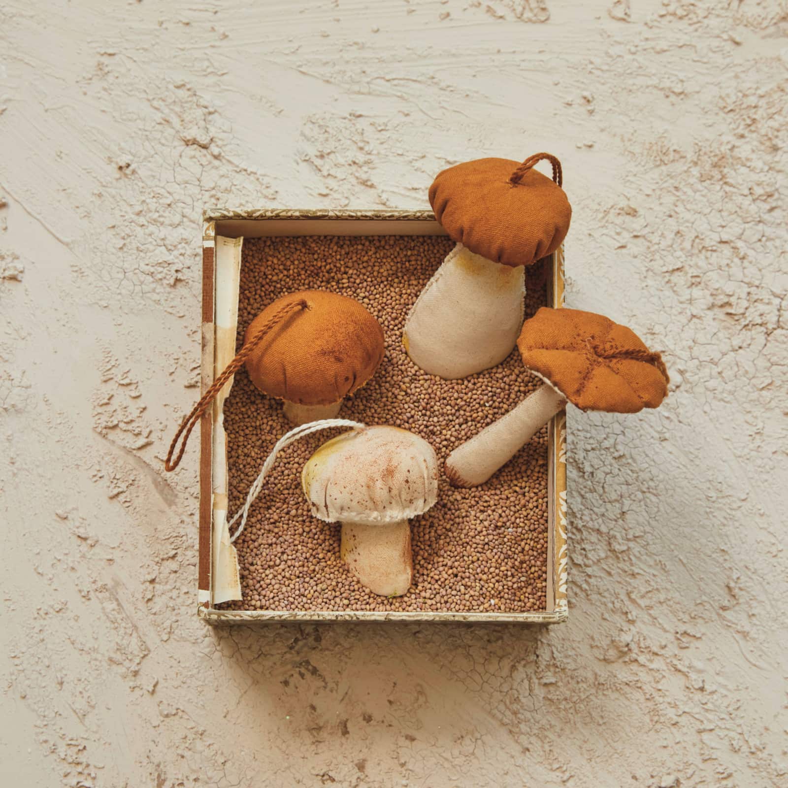 Hello Honey® 4 Pack 4.75" Mushroom Ornaments