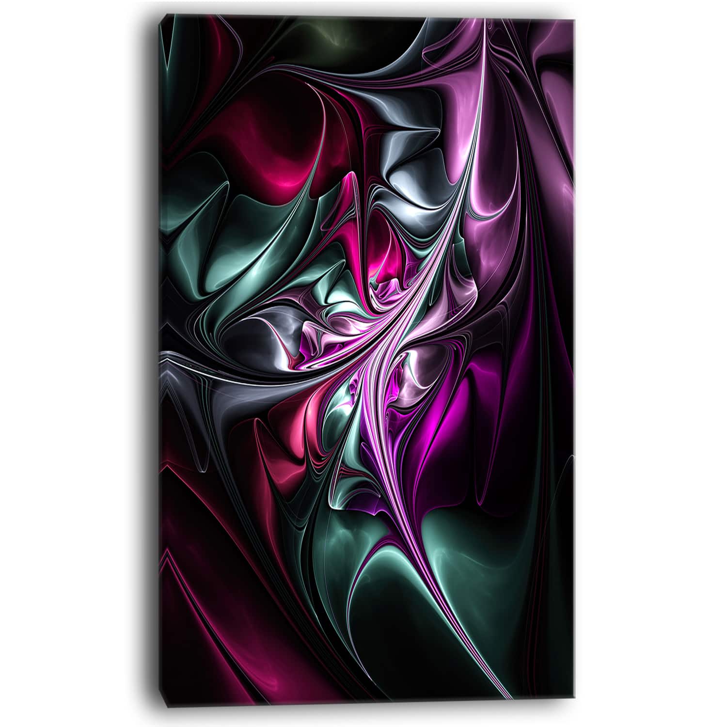 Designart - Multicolored Abstract Floral Shapes - Large Floral Wall Art Canvas