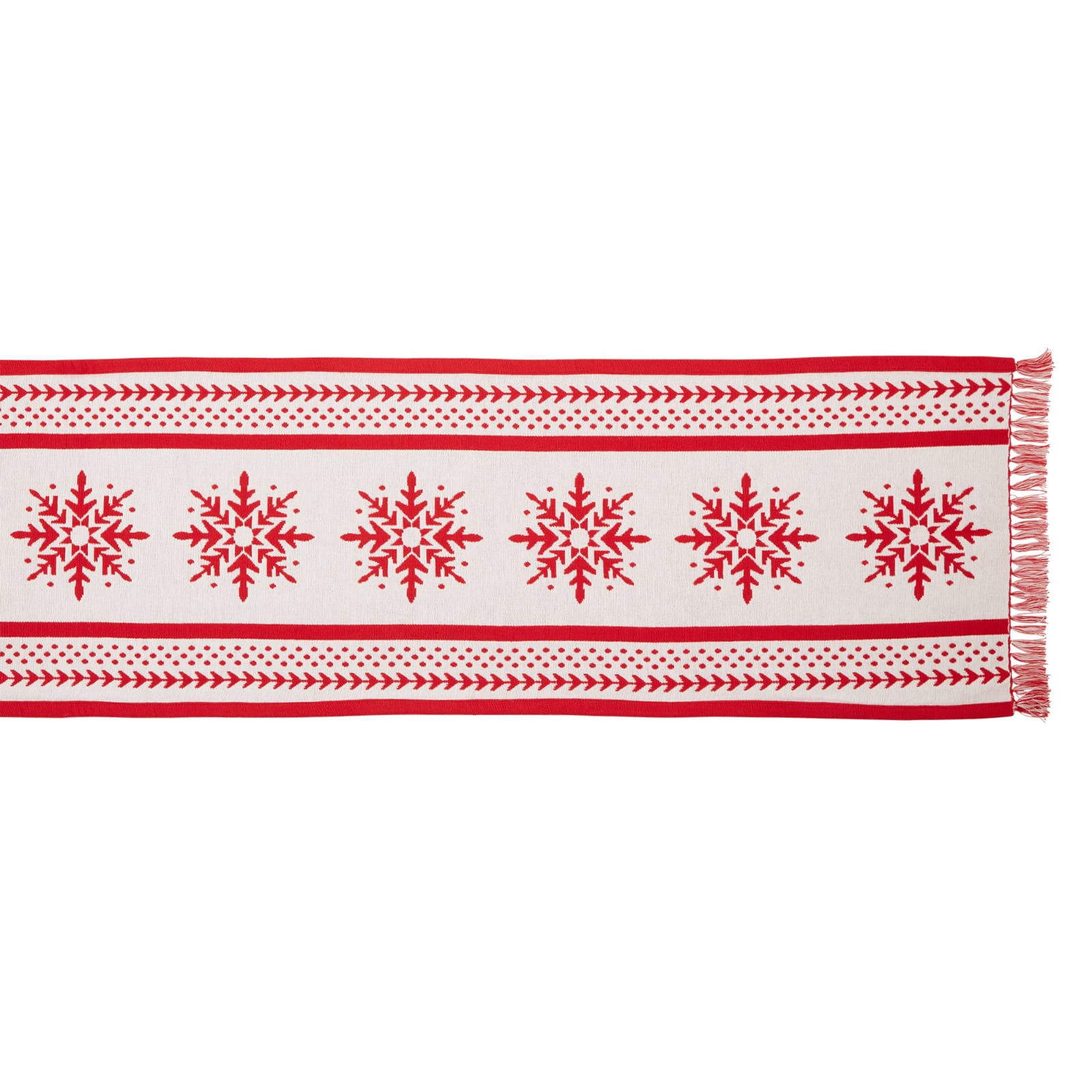 DII® 72" Nordic Snowflake Stripe Jacquard Table Runner