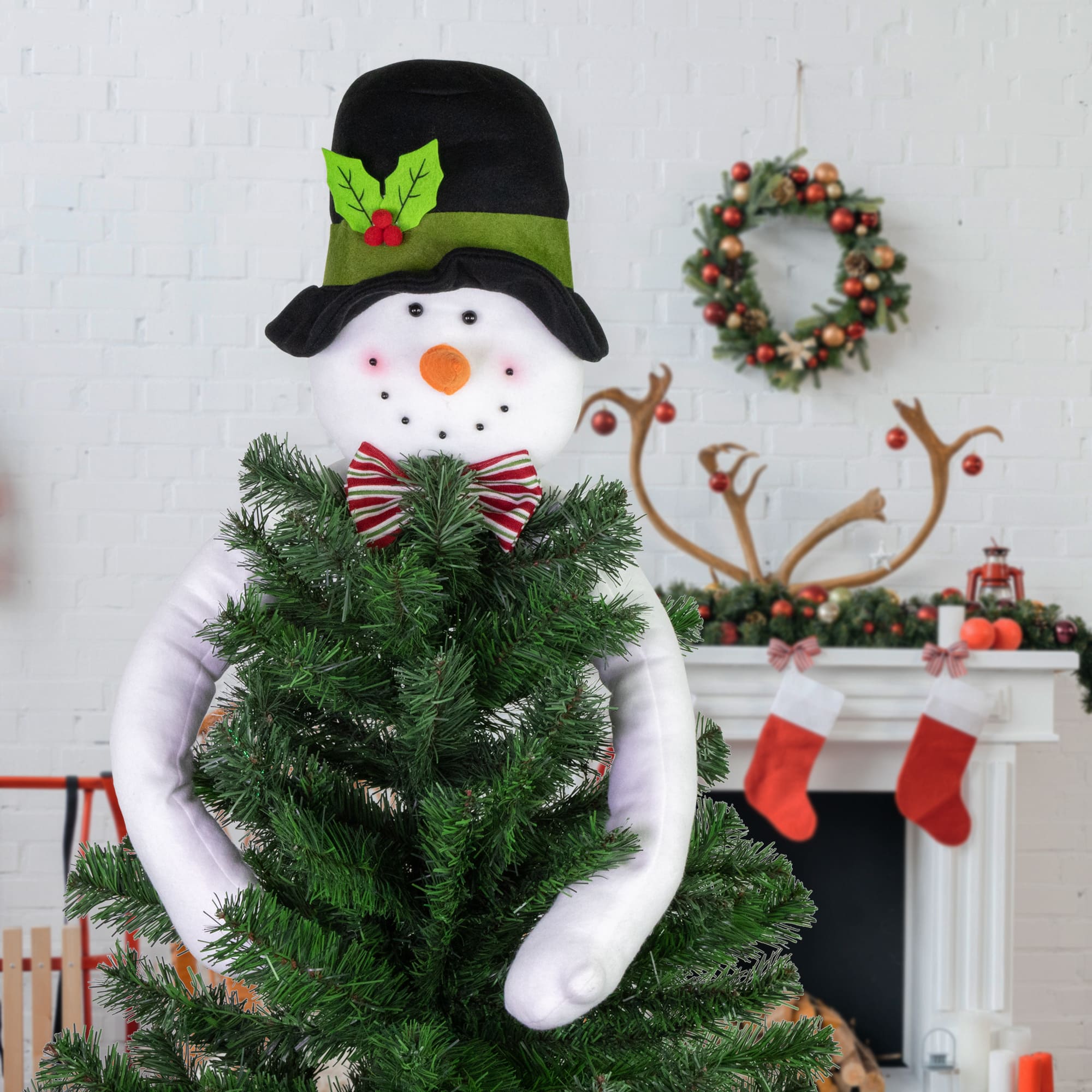 25" Unlit Plush Snowman Christmas Tree Topper