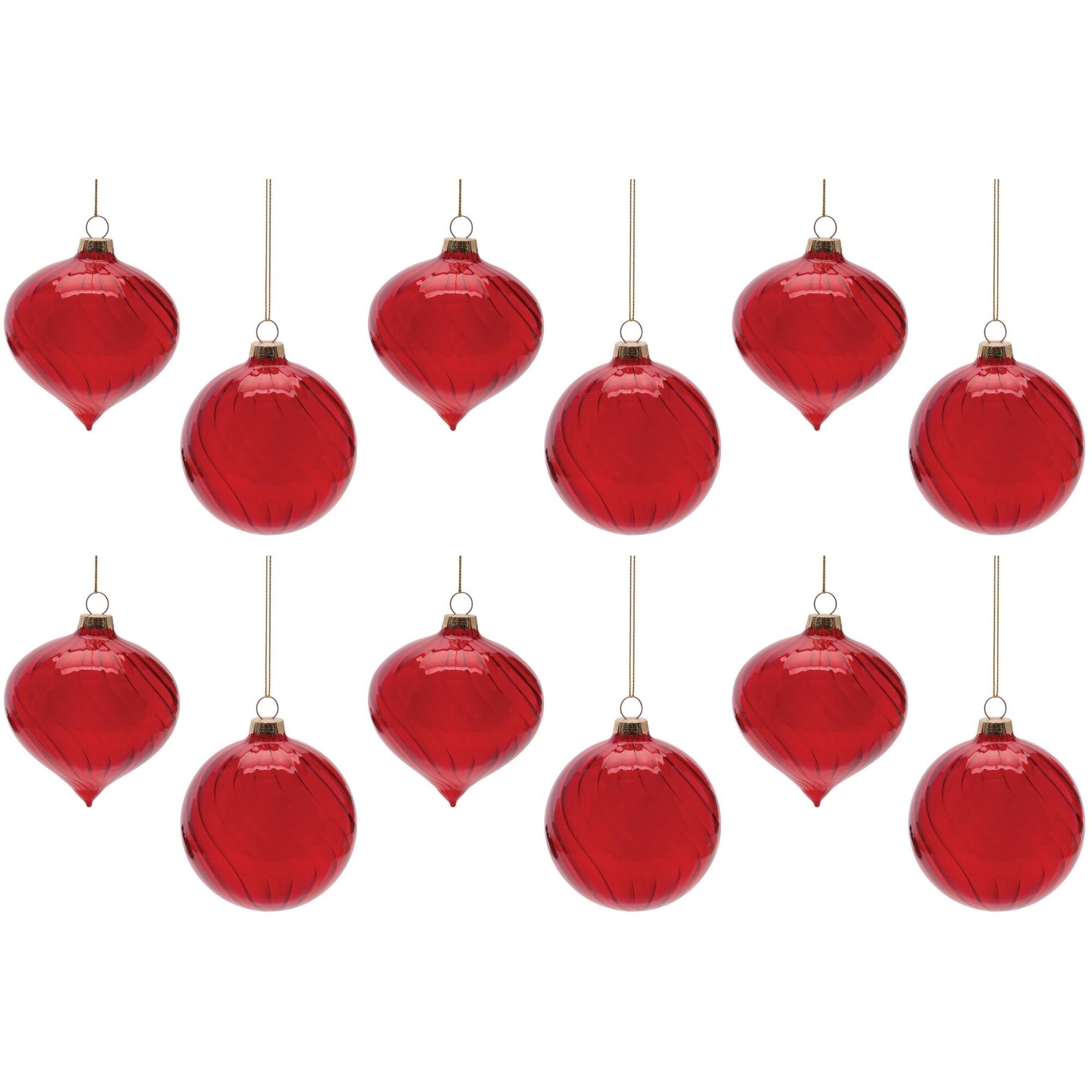 Melrose Swirled Glass Ornaments Set