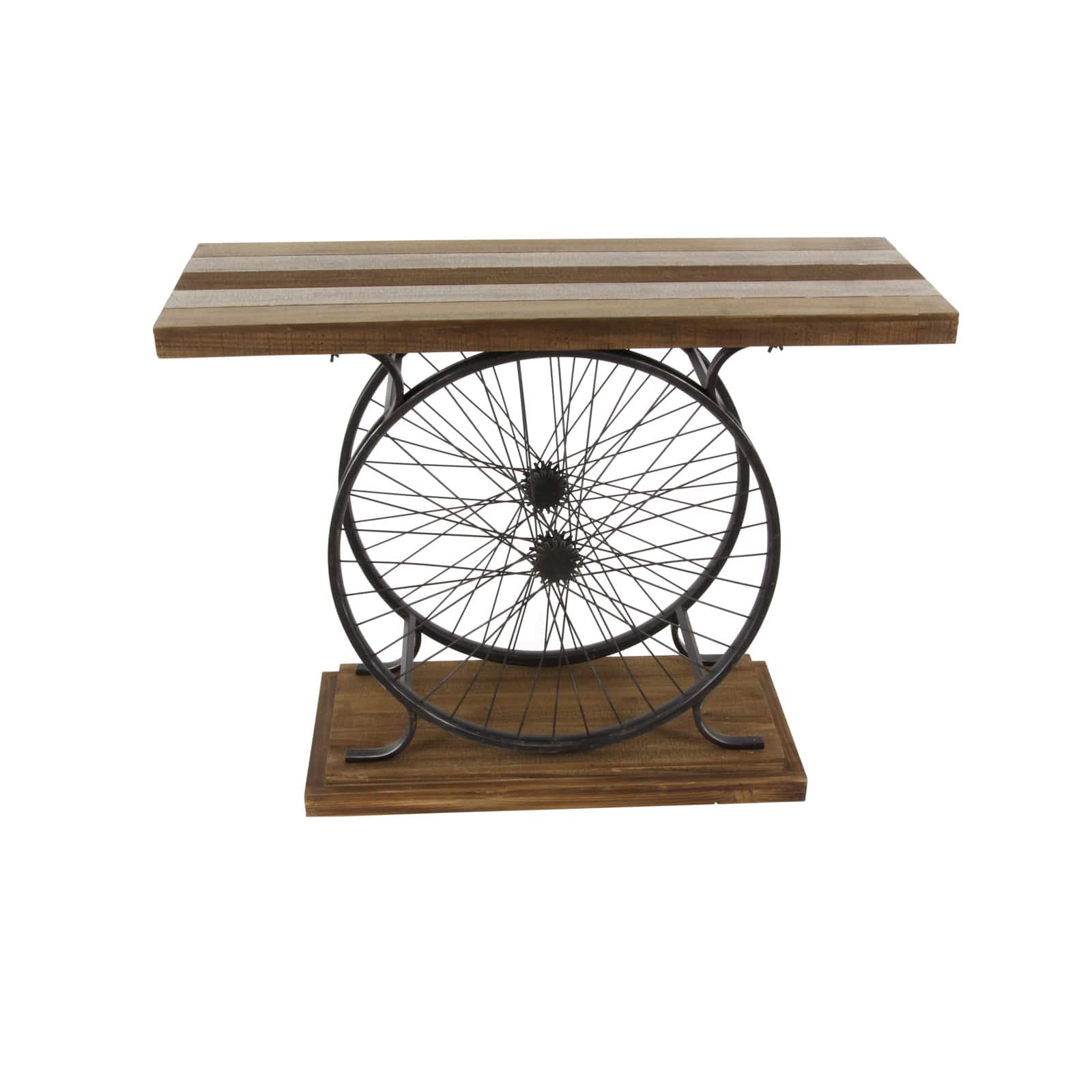Brown Industrial Wood Console Table, 12" x 39"