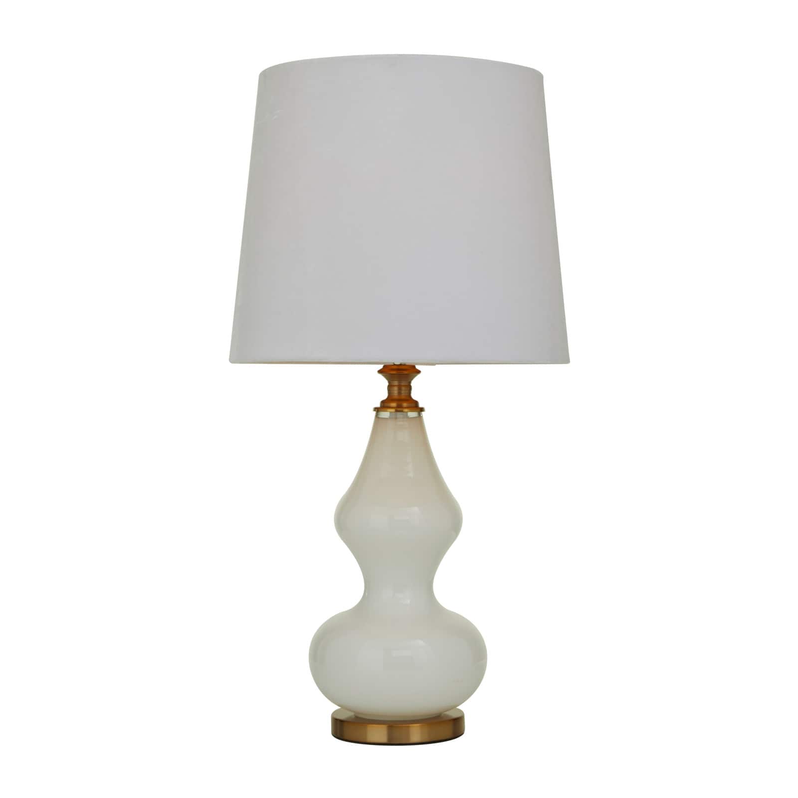 White Glass Table Lamp 15" x 15" x 29"